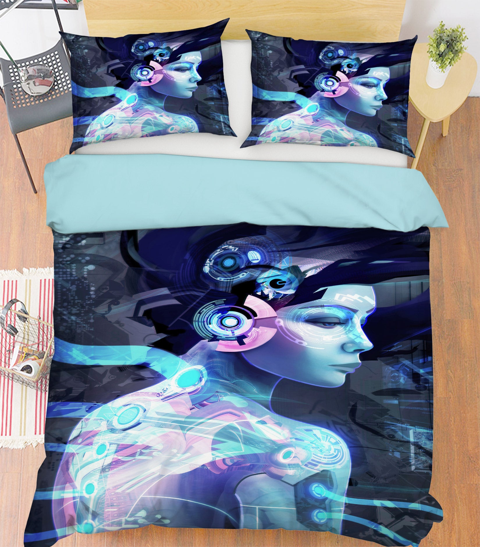 3D Female Profile 14046 Bed Pillowcases Quilt