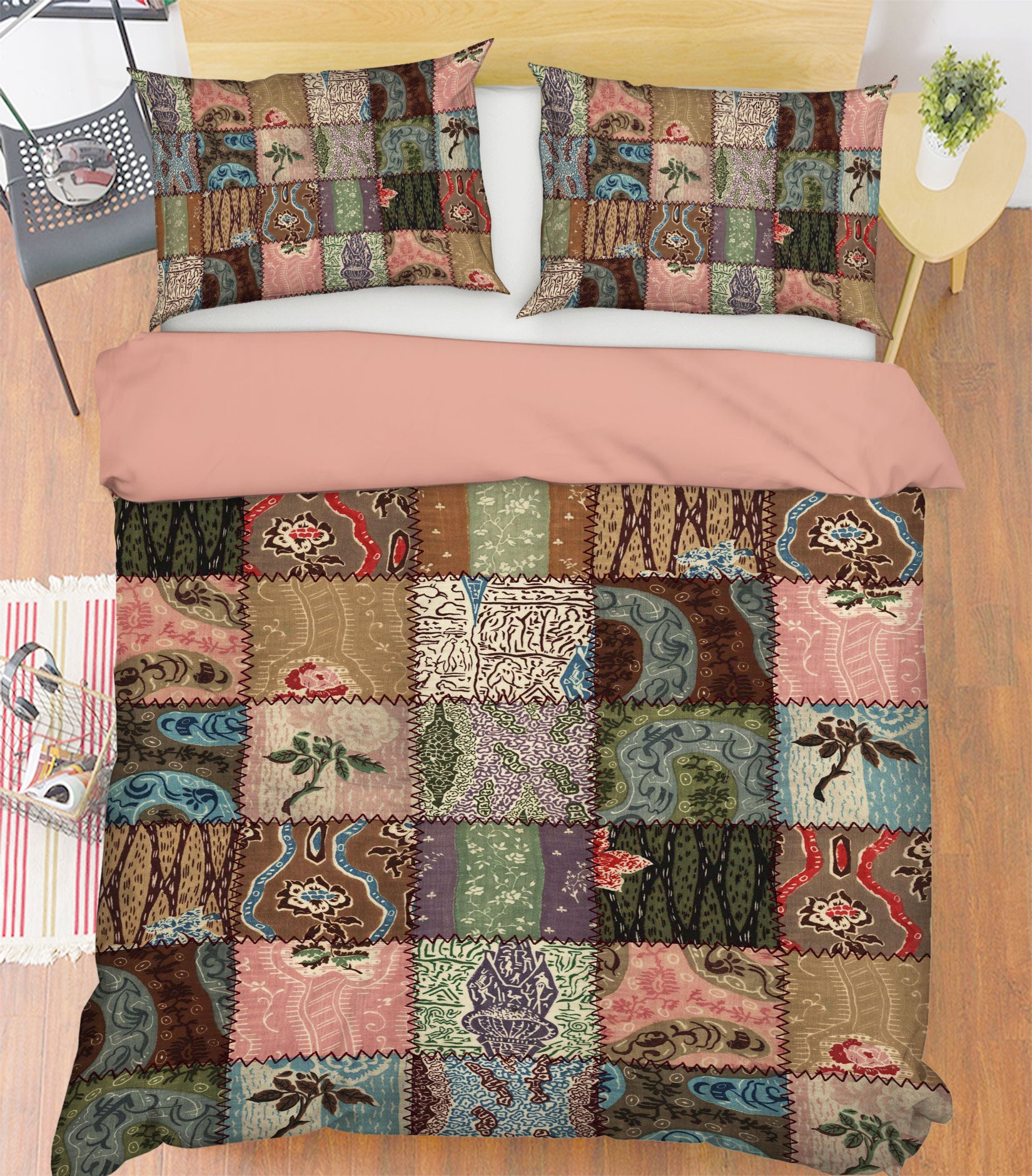 3D Cube 14008 Bed Pillowcases Quilt