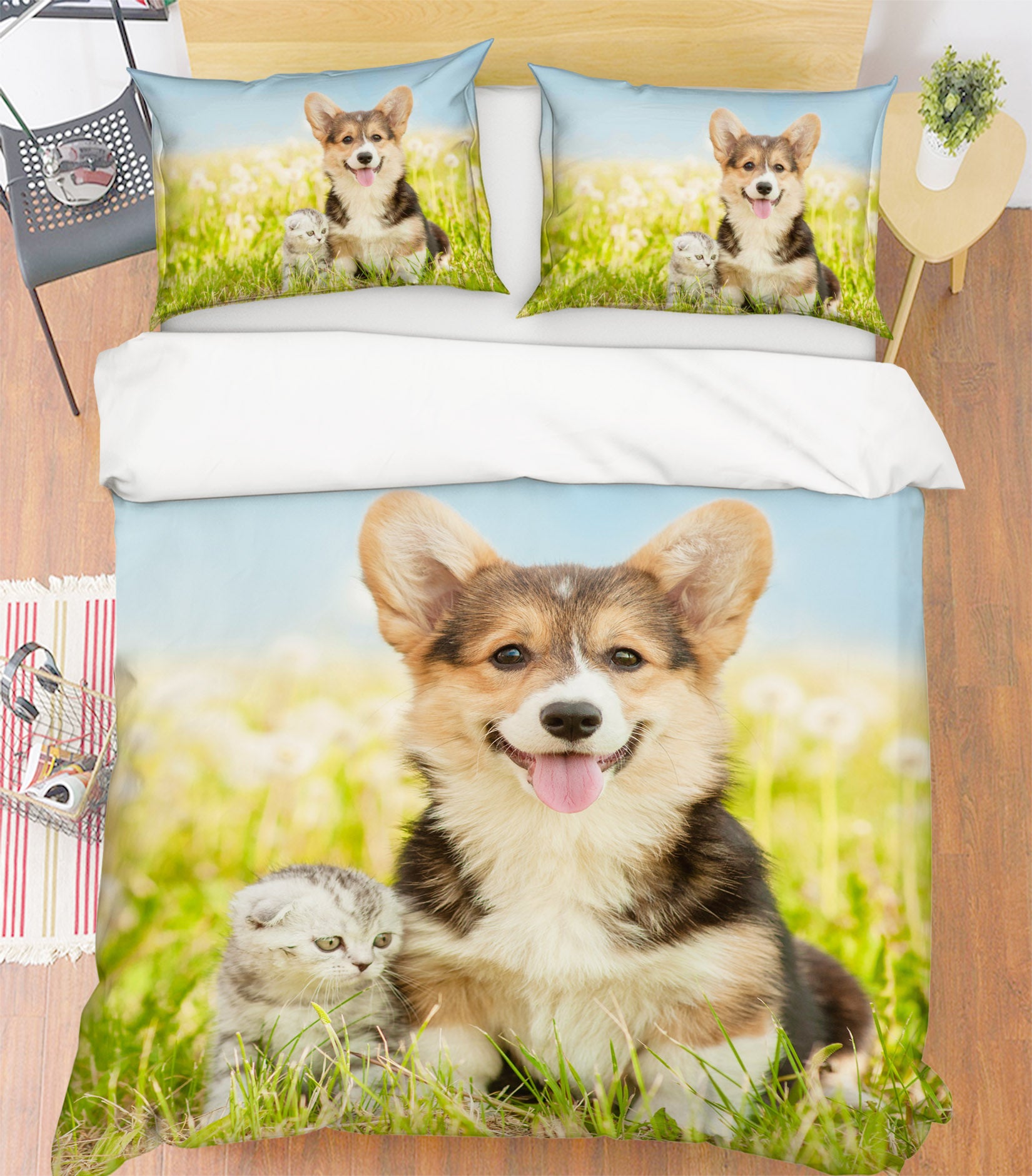 3D Cats Dogs 15013 Bed Pillowcases Quilt