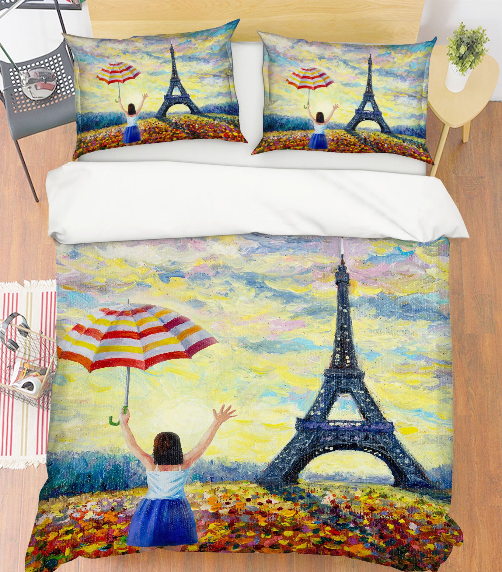 3D Eiffel Tower 60113 Bed Pillowcases Quilt