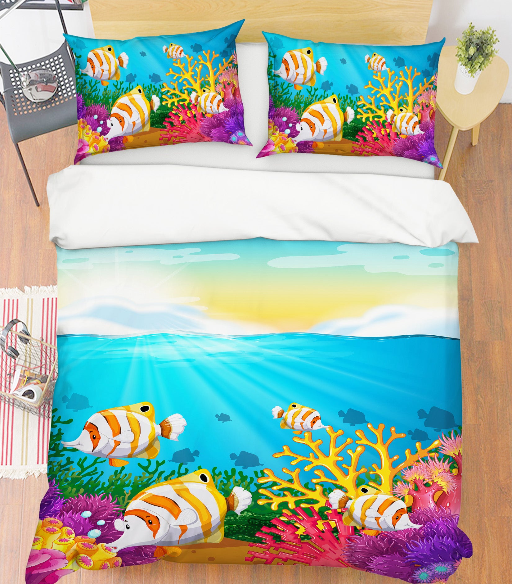 3D Underwater Coral Fish 60208 Bed Pillowcases Quilt