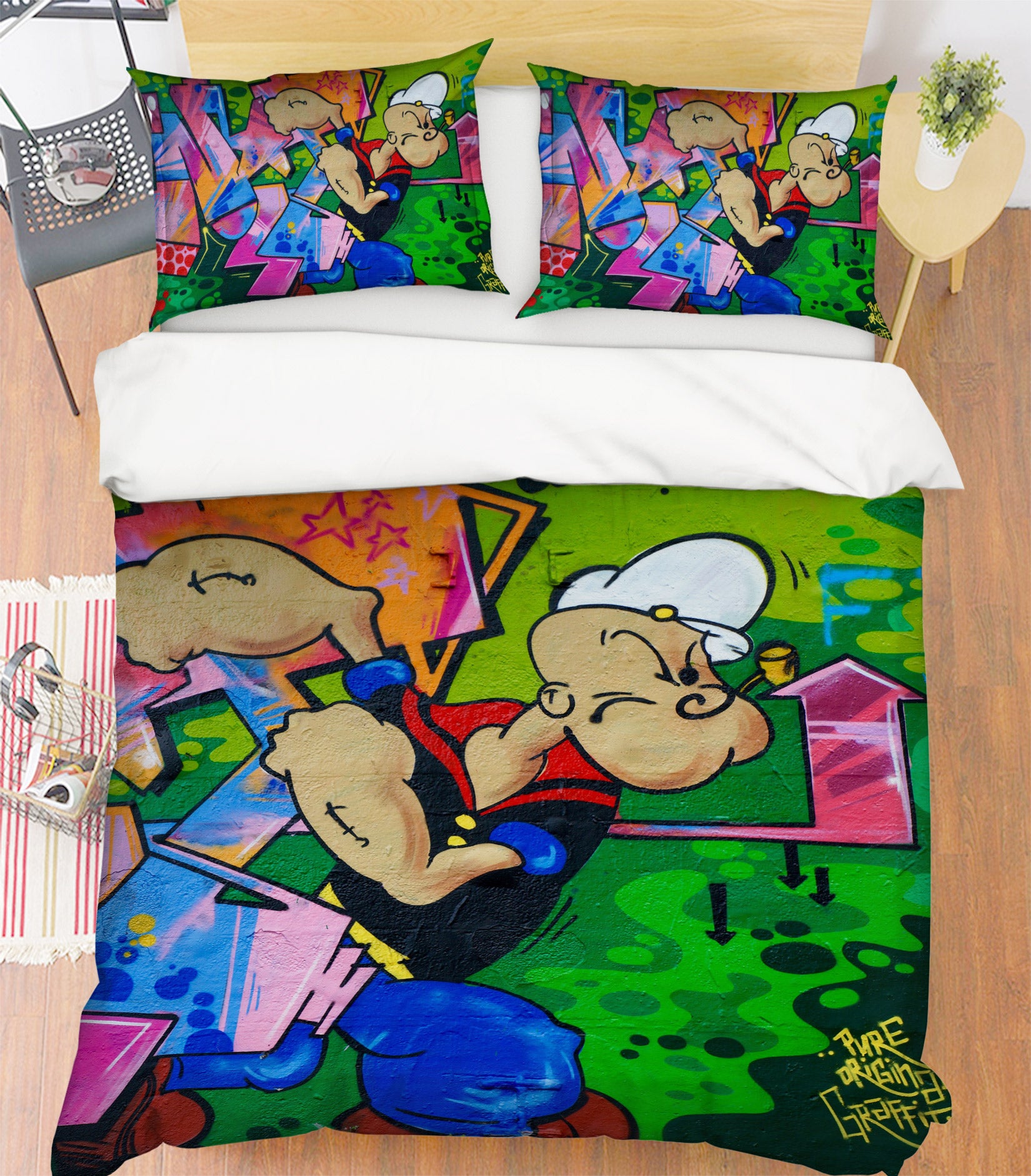 3D Popeye 14096 Bed Pillowcases Quilt