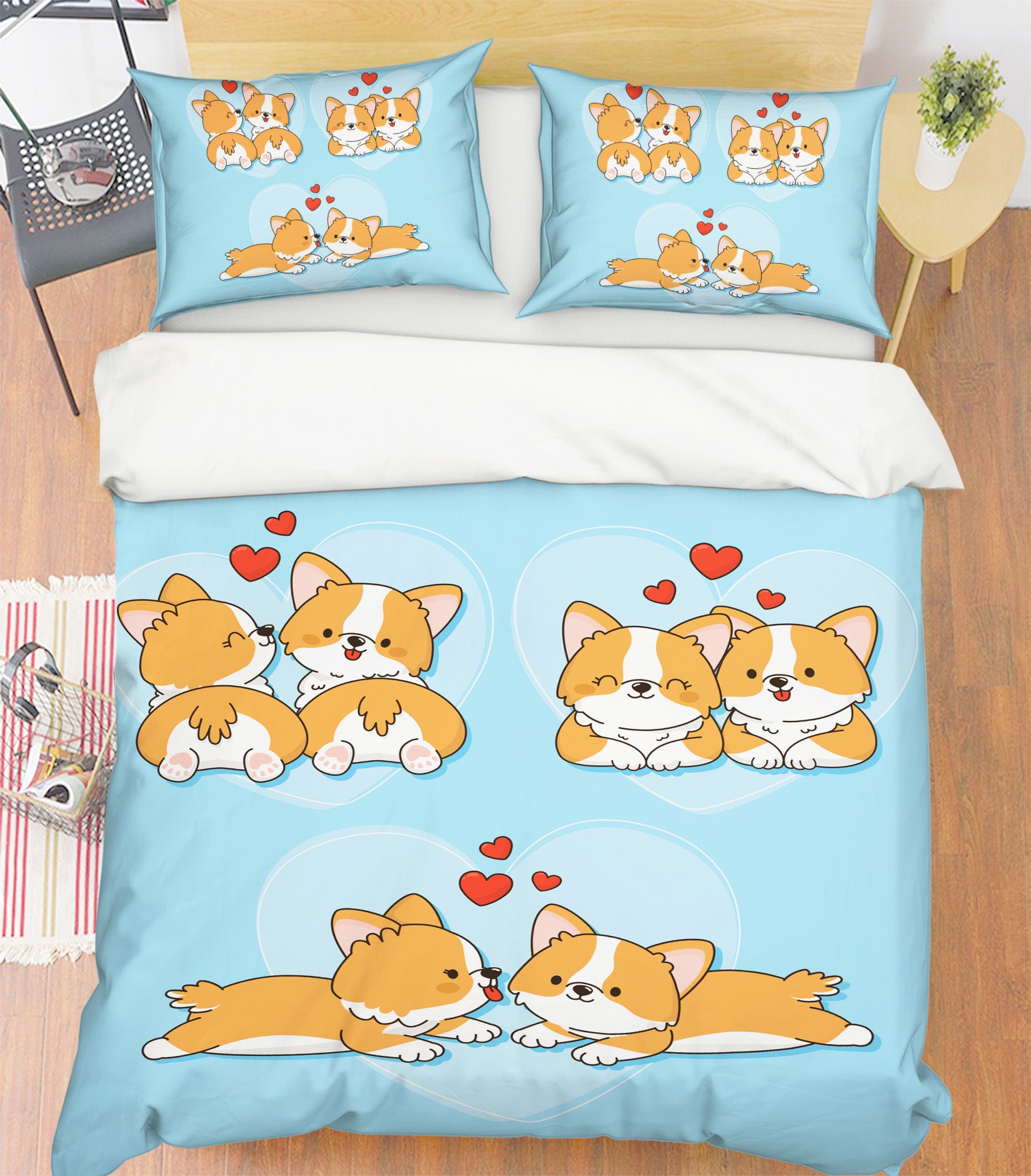 3D Corgi Dog 59067 Bed Pillowcases Quilt