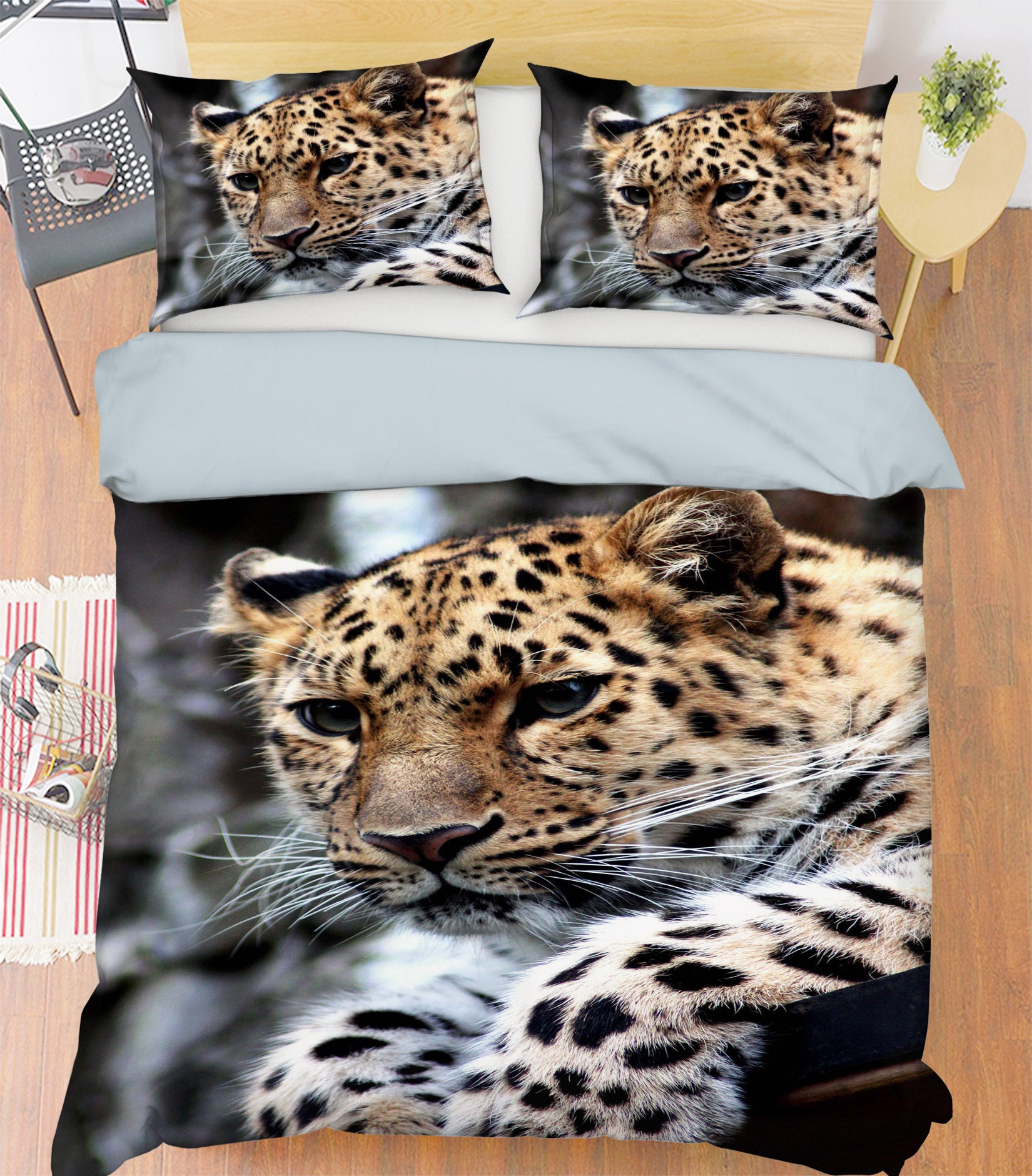 3D Leopard Stone 082 Bed Pillowcases Quilt