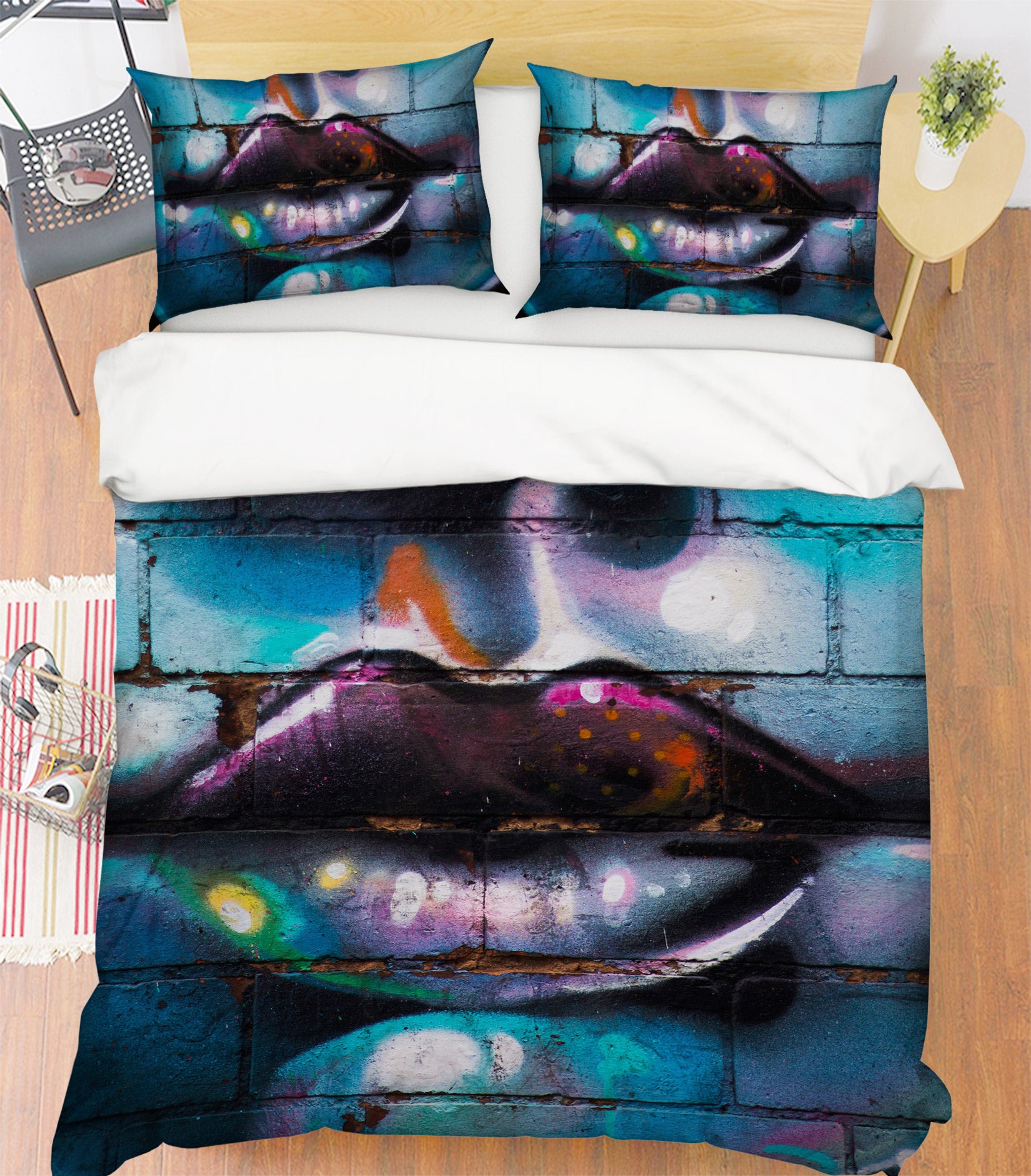 3D Lips 14098 Bed Pillowcases Quilt