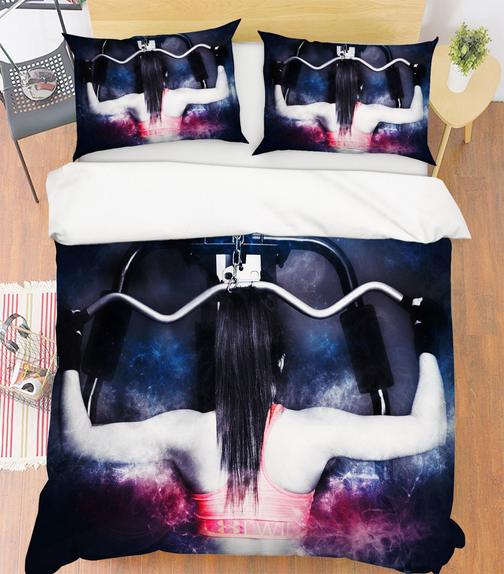 3D Fitness Action 14201 Bed Pillowcases Quilt