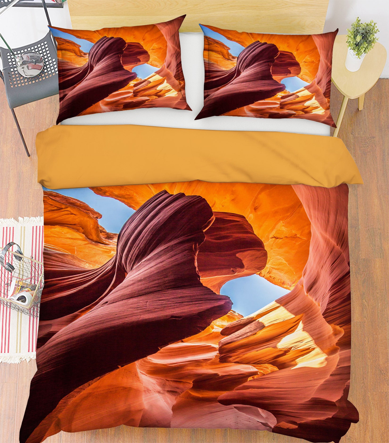 3D Brown Cave 15123 Bed Pillowcases Quilt