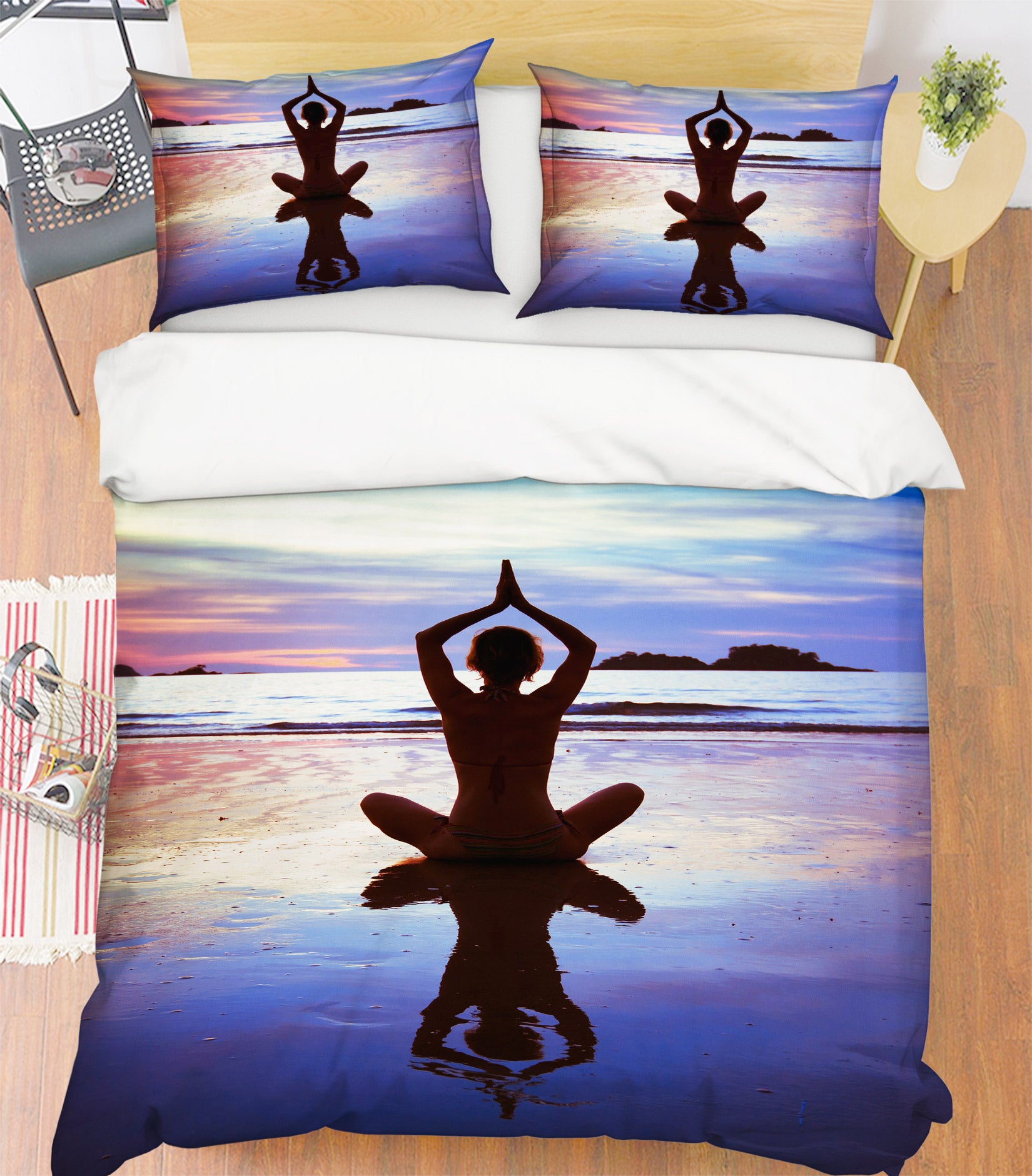 3D Yoga 14103 Bed Pillowcases Quilt