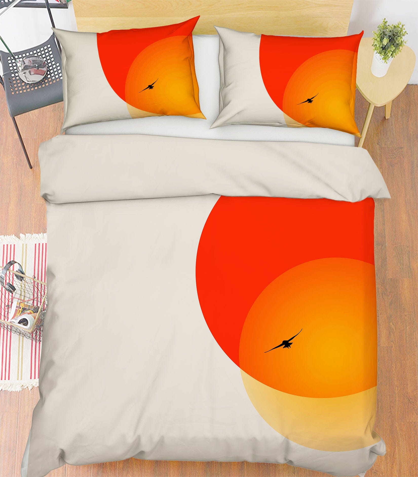 3D Red Sun Bird 151 Boris Draschoff Bedding Bed Pillowcases Quilt Quiet Covers AJ Creativity Home