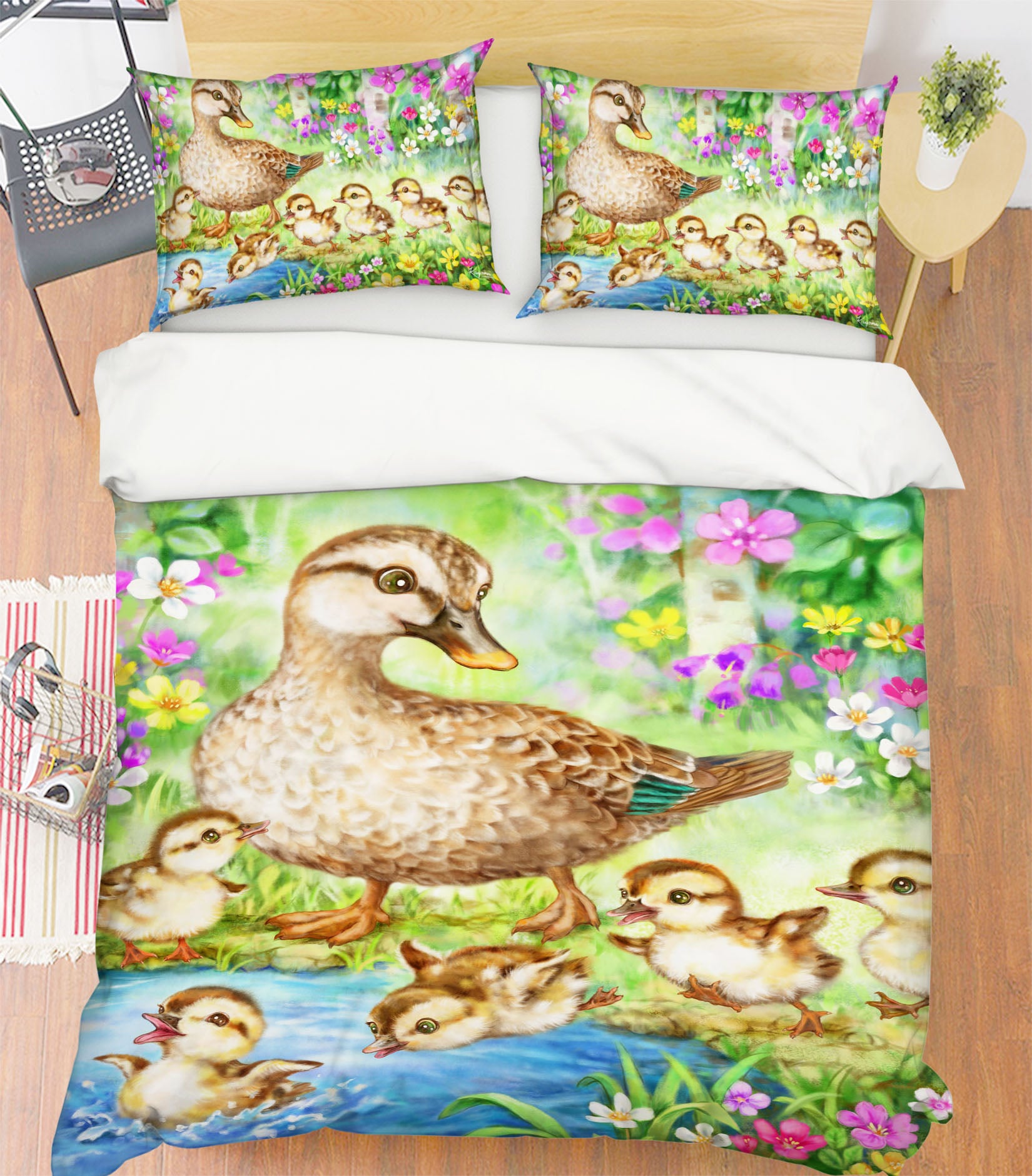 3D Baby Duck 5928 Kayomi Harai Bedding Bed Pillowcases Quilt Cover Duvet Cover