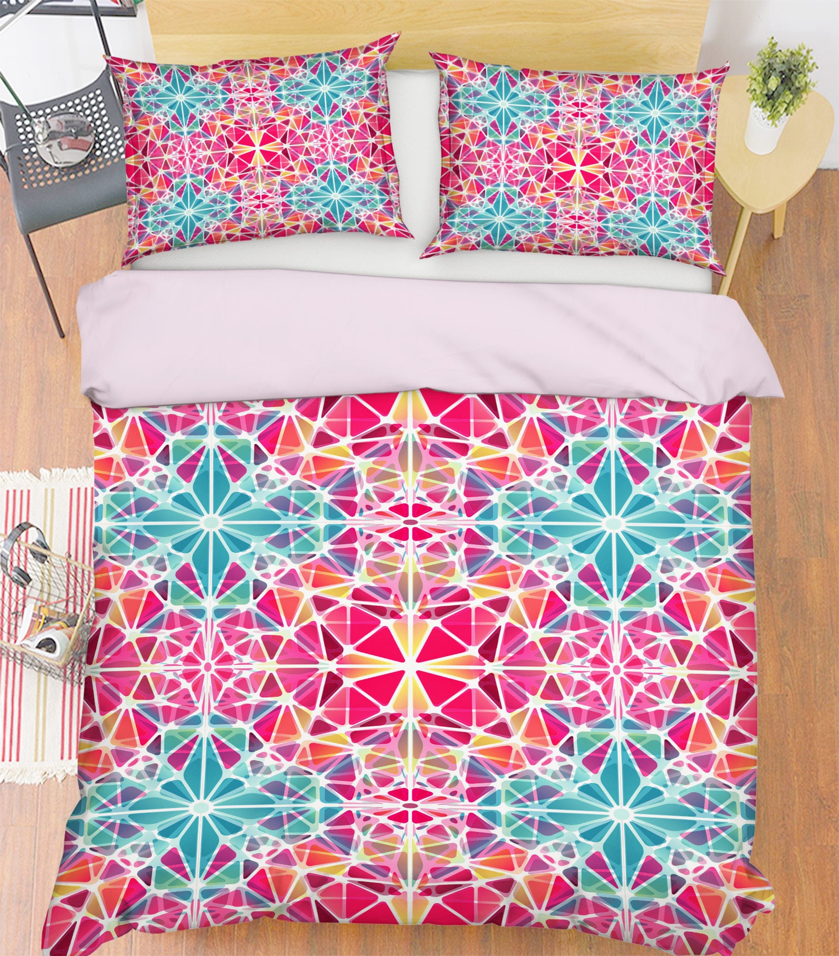3D Pink Blue Lump 13168 Bed Pillowcases Quilt
