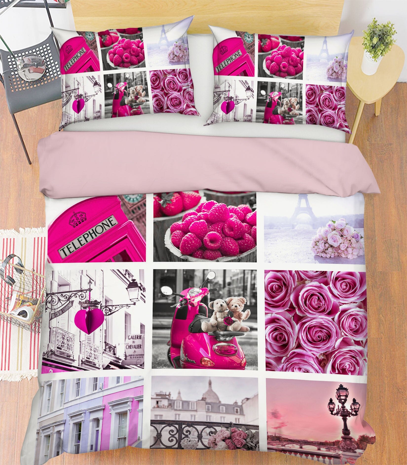 3D Rose Strawberry 1036 Assaf Frank Bedding Bed Pillowcases Quilt Quiet Covers AJ Creativity Home