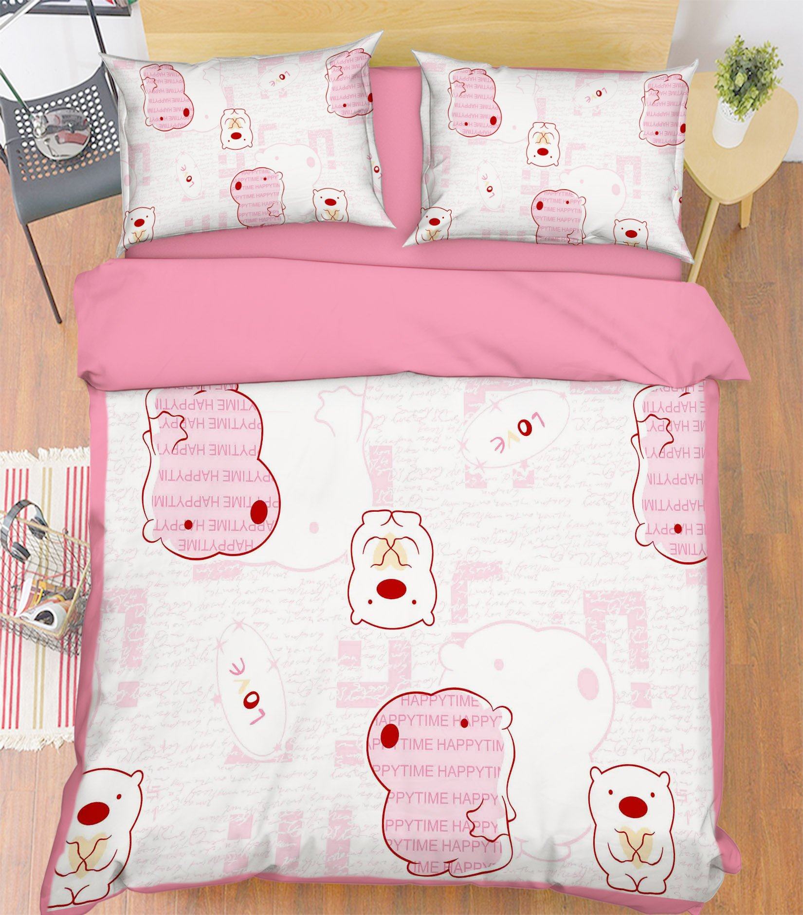 3D Line Bear 108 Bed Pillowcases Quilt Wallpaper AJ Wallpaper