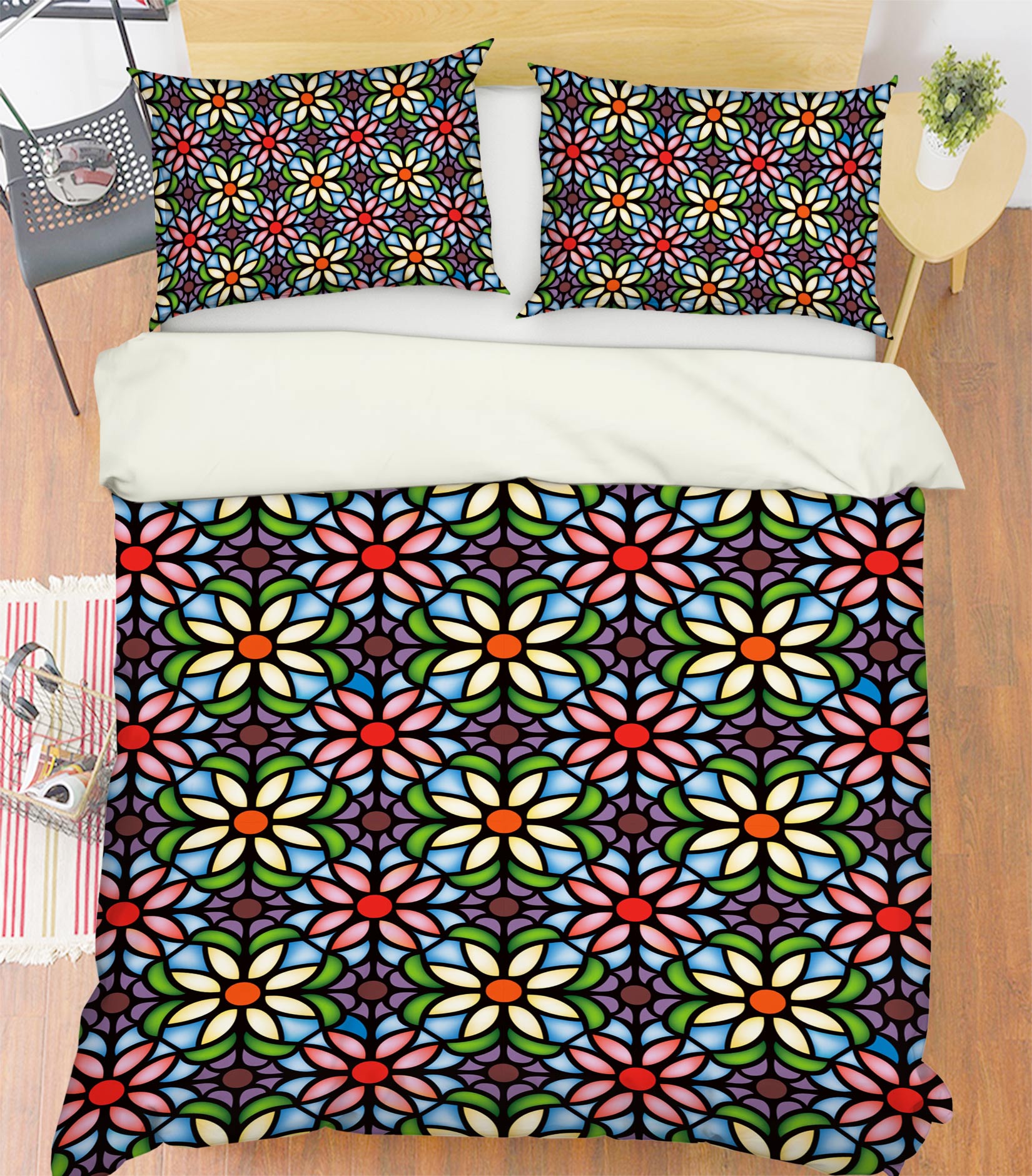 3D Pattern 13177 Bed Pillowcases Quilt