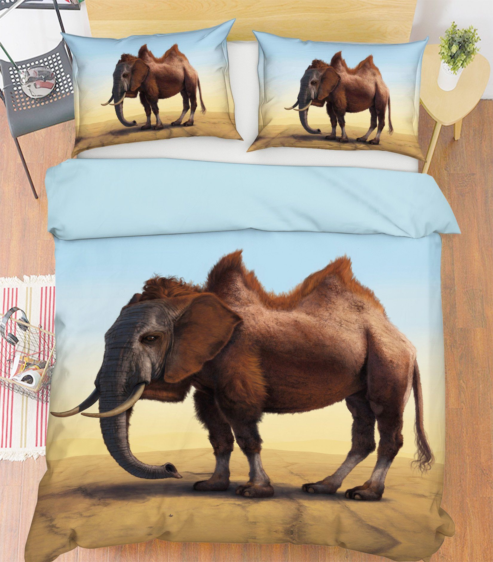 3D Camelephant Grassland 024 Bed Pillowcases Quilt Exclusive Designer Vincent Quiet Covers AJ Creativity Home