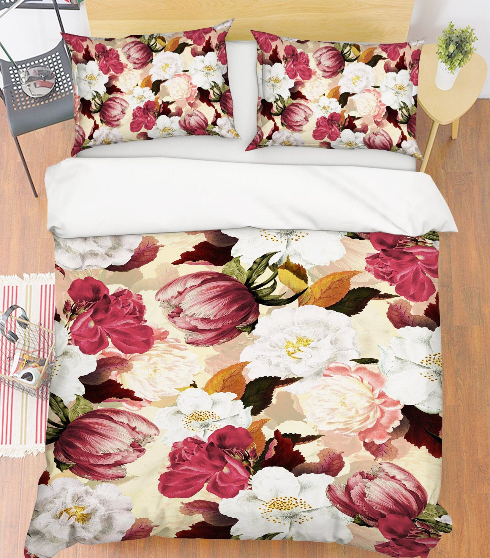 3D Peony Flower 168 Uta Naumann Bedding Bed Pillowcases Quilt Quiet Covers AJ Creativity Home