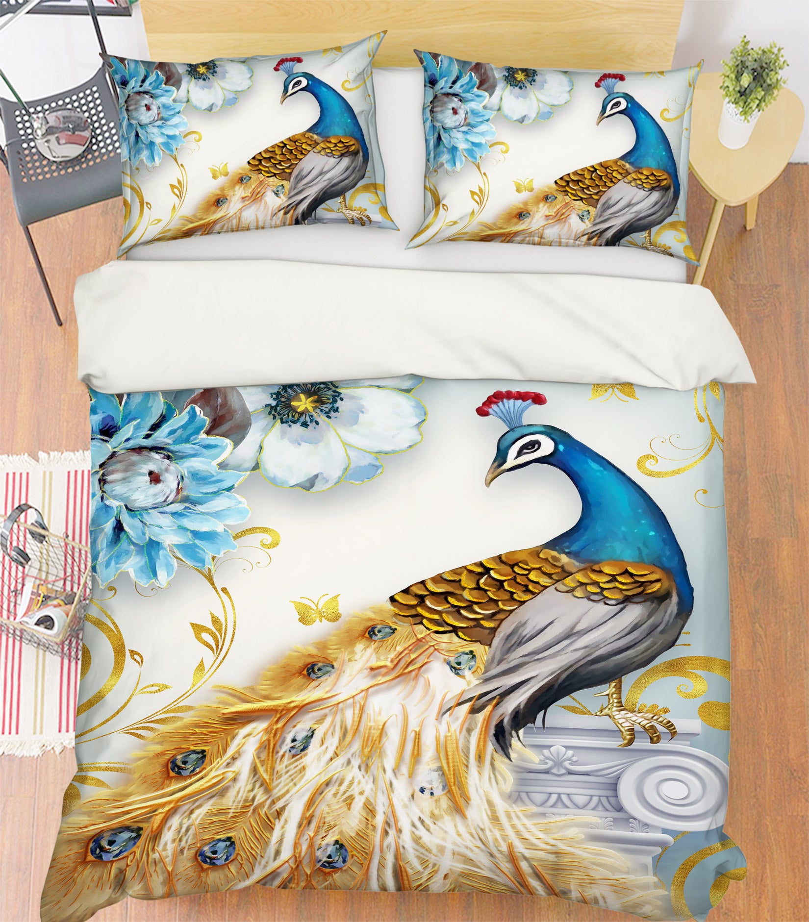 3D Peacock 16137 Bed Pillowcases Quilt