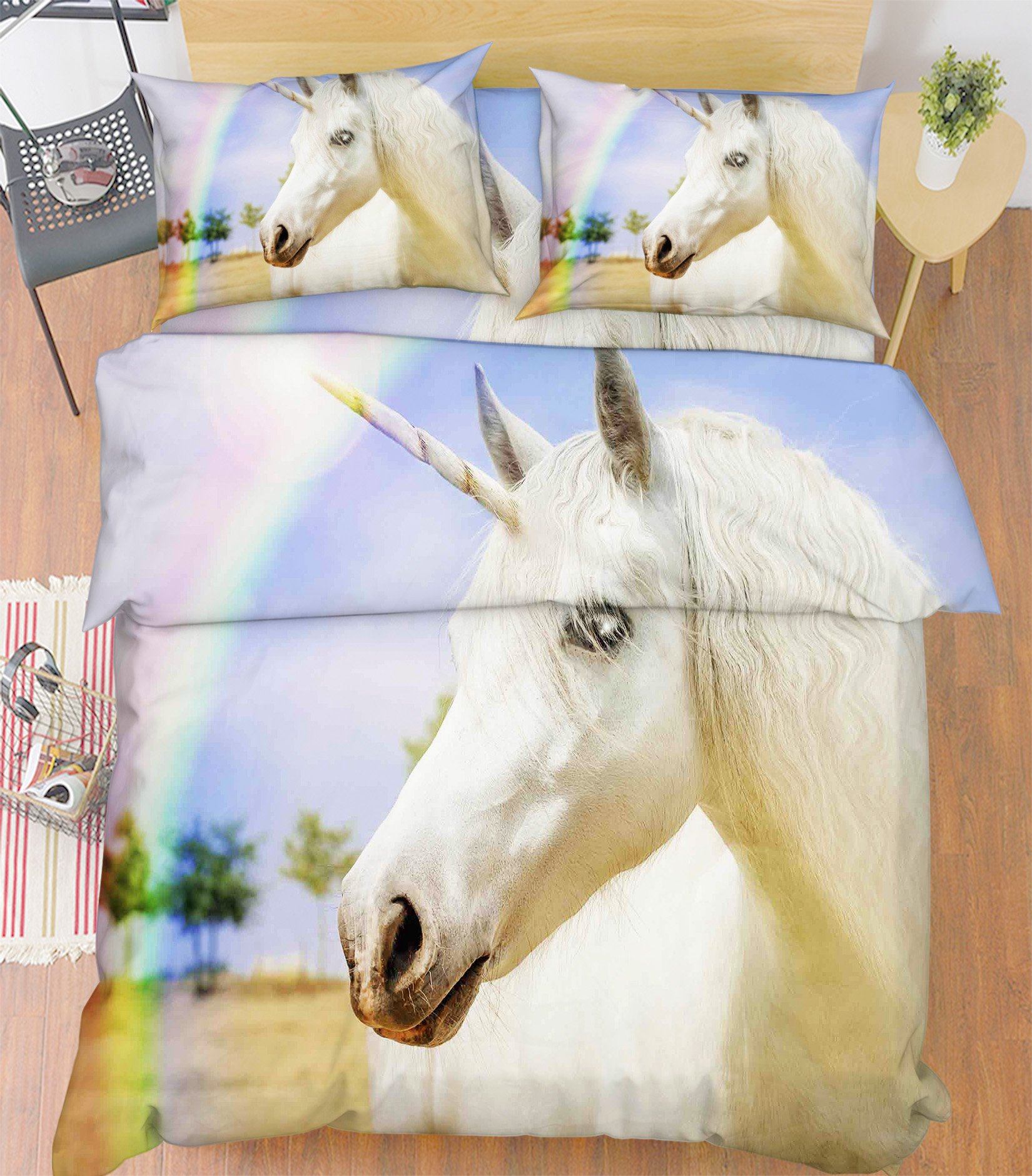 3D Rainbow Unicorn 107 Bed Pillowcases Quilt Wallpaper AJ Wallpaper
