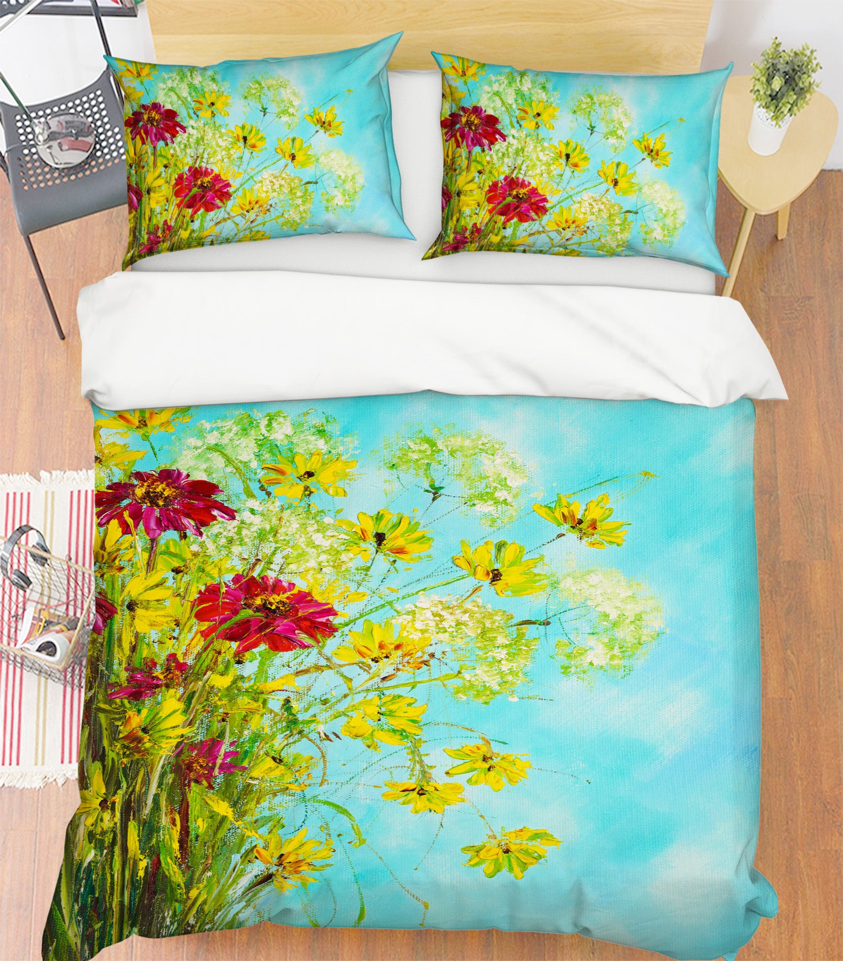 3D Yellow Flower 530 Skromova Marina Bedding Bed Pillowcases Quilt