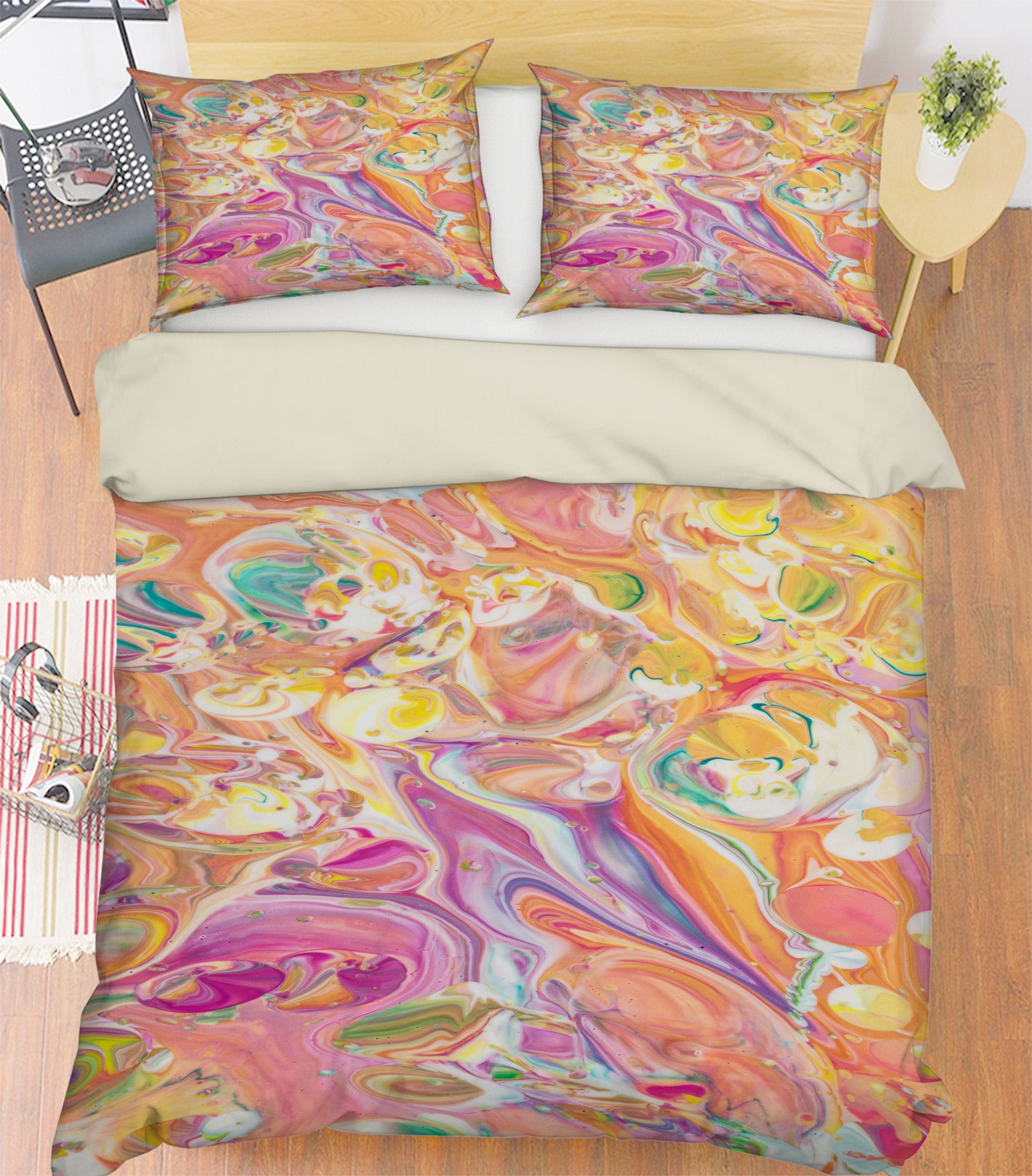 3D Pink Texture 59192 Bed Pillowcases Quilt