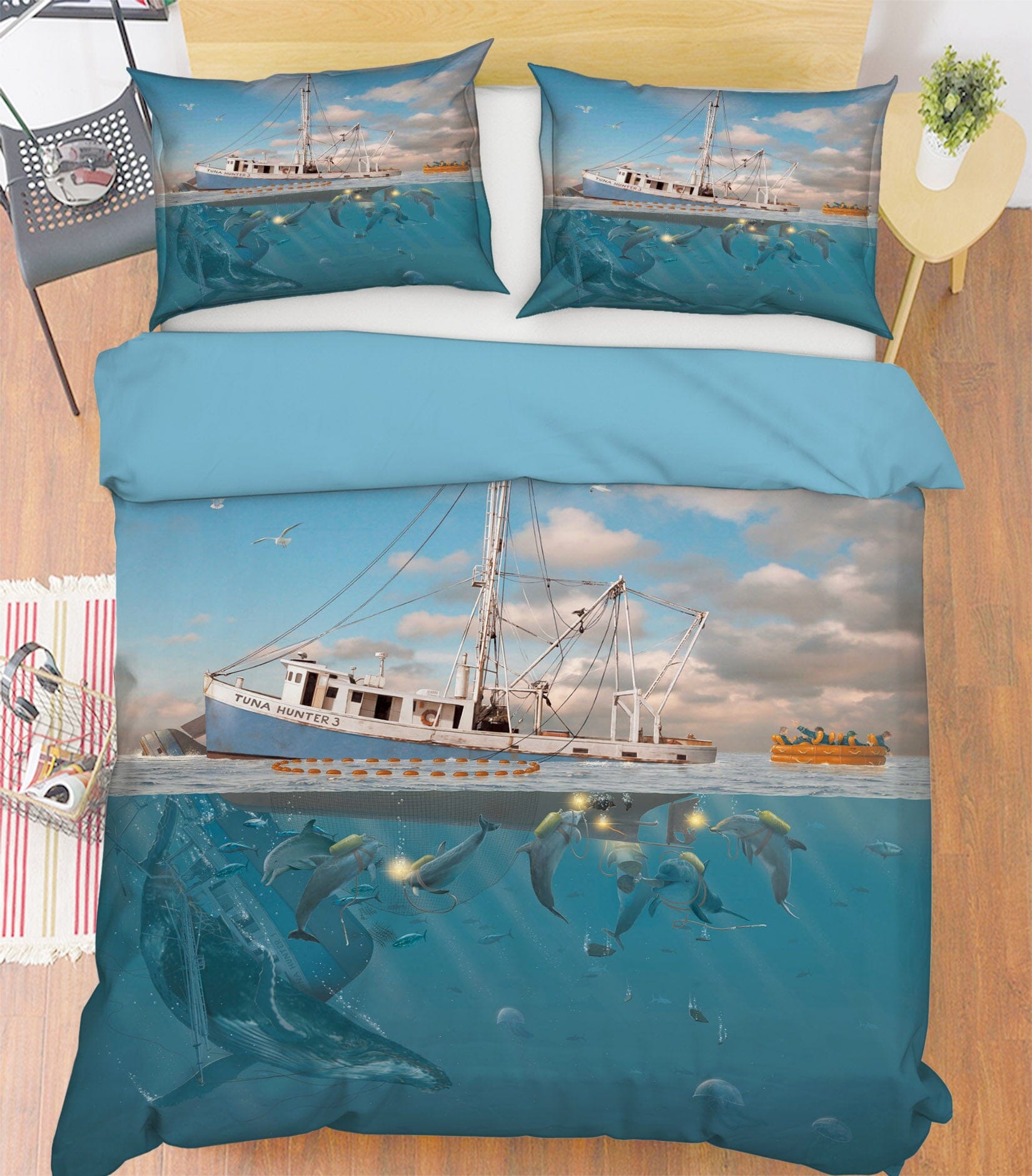 3D Rage Of The Dolphin 071 Bed Pillowcases Quilt Exclusive Designer Vincent Quiet Covers AJ Creativity Home