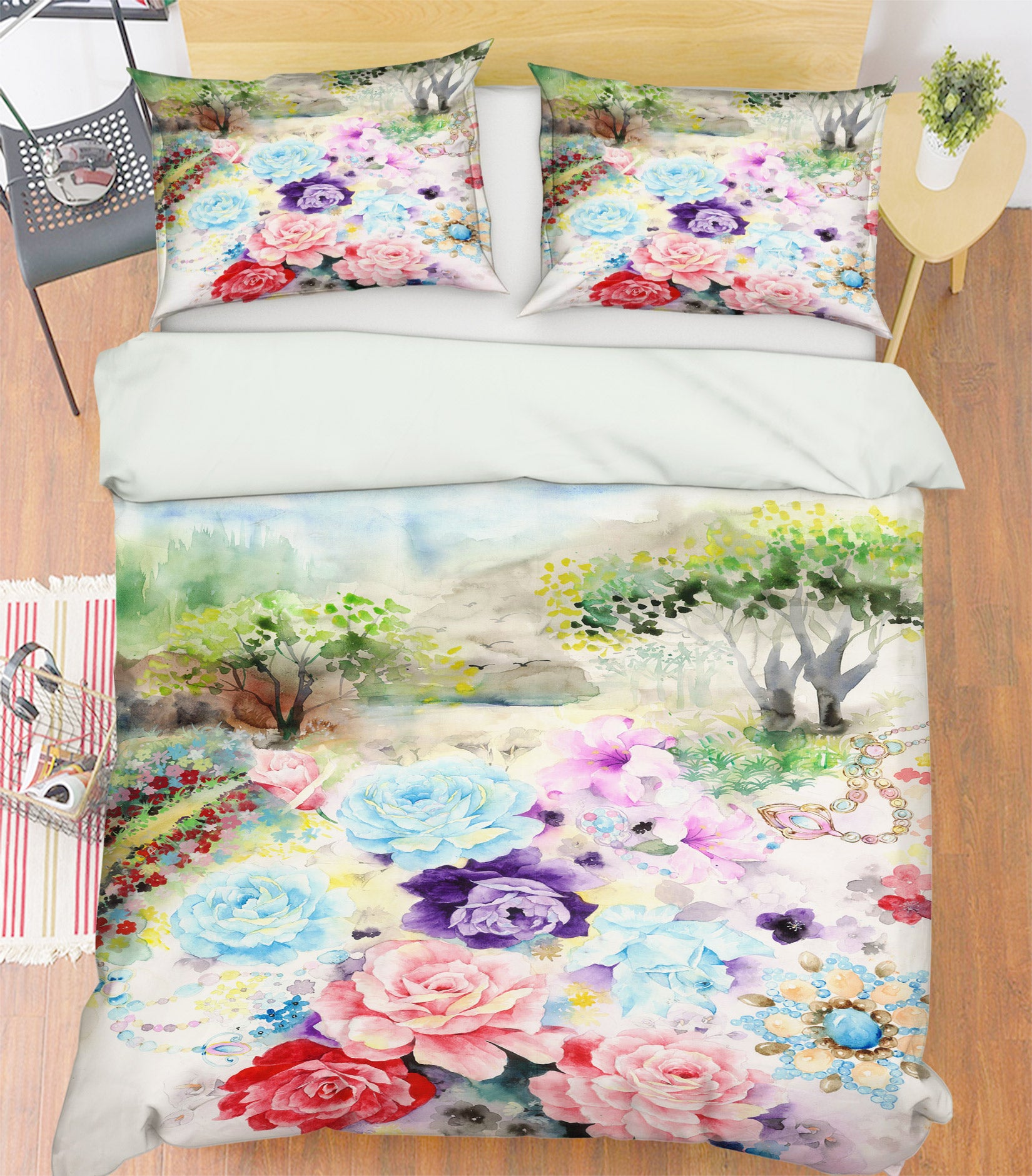 3D Flowers 16167 Bed Pillowcases Quilt