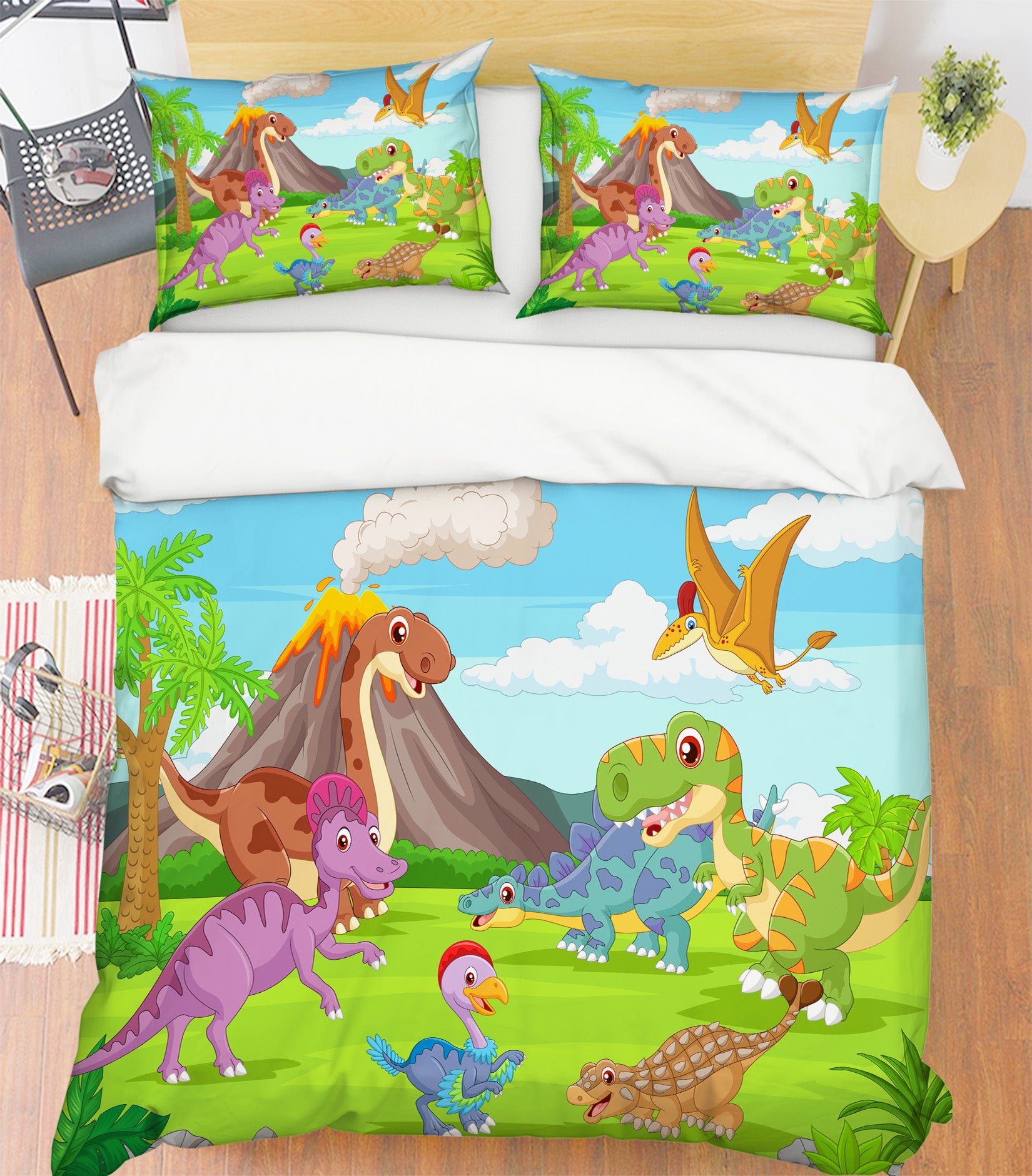 3D Cartoon Dinosaur 60220 Bed Pillowcases Quilt