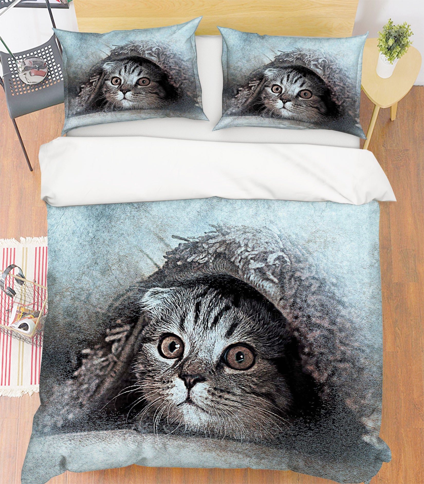 3D Cat 61058 Bed Pillowcases Quilt