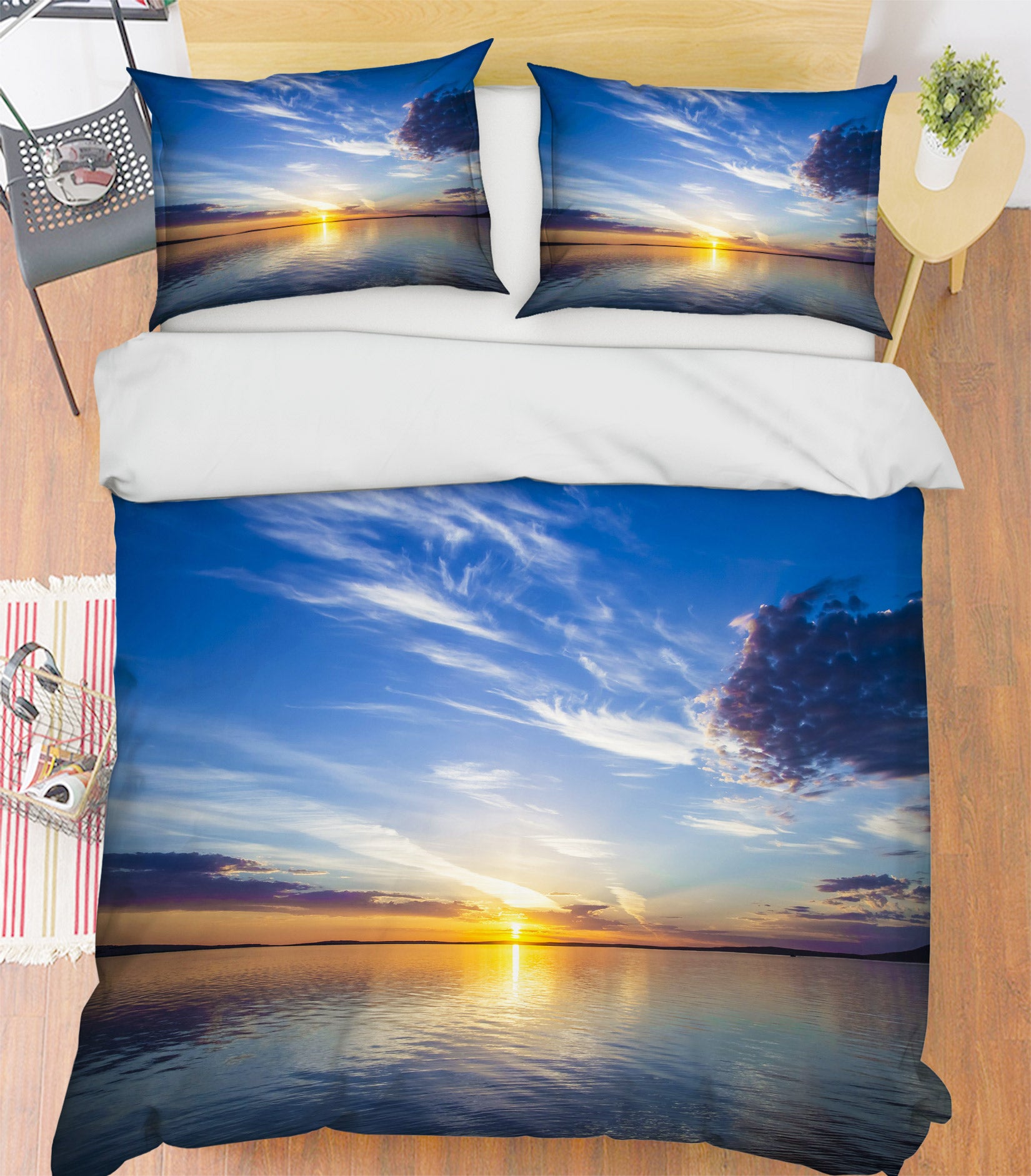 3D Sky Lake 59175 Bed Pillowcases Quilt
