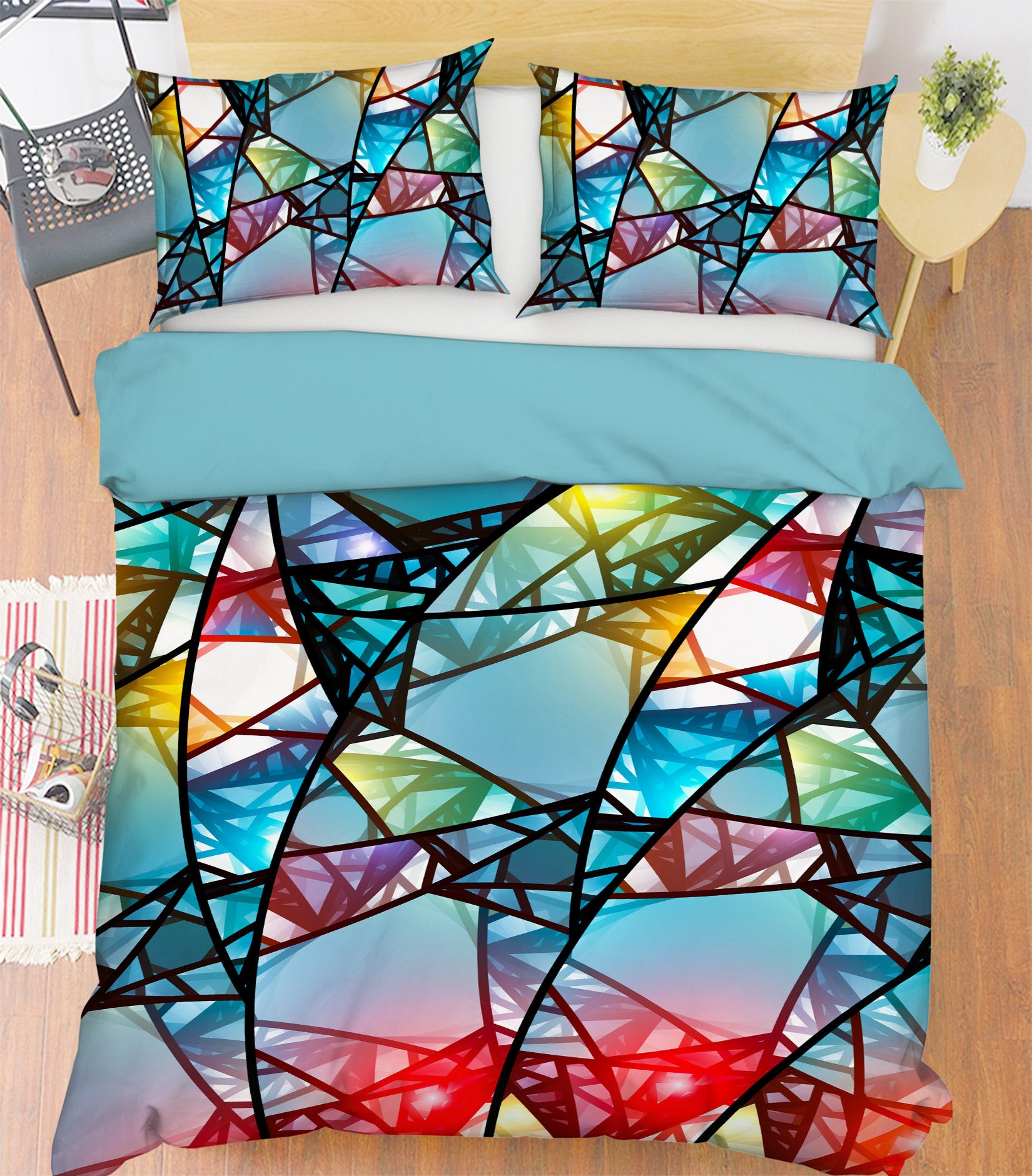 3D Color Block 14009 Bed Pillowcases Quilt