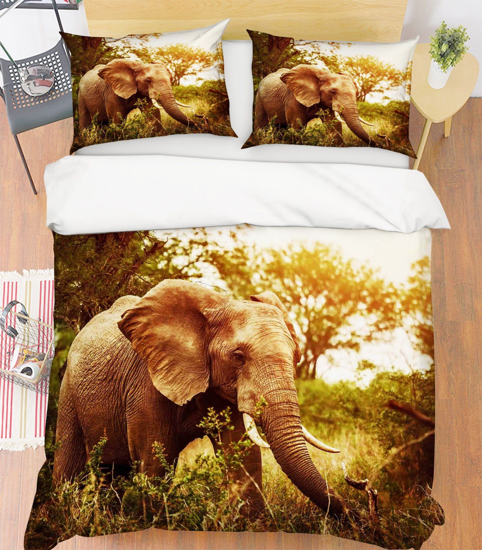3D Sunshine Elephant 149 Bed Pillowcases Quilt Wallpaper AJ Wallpaper