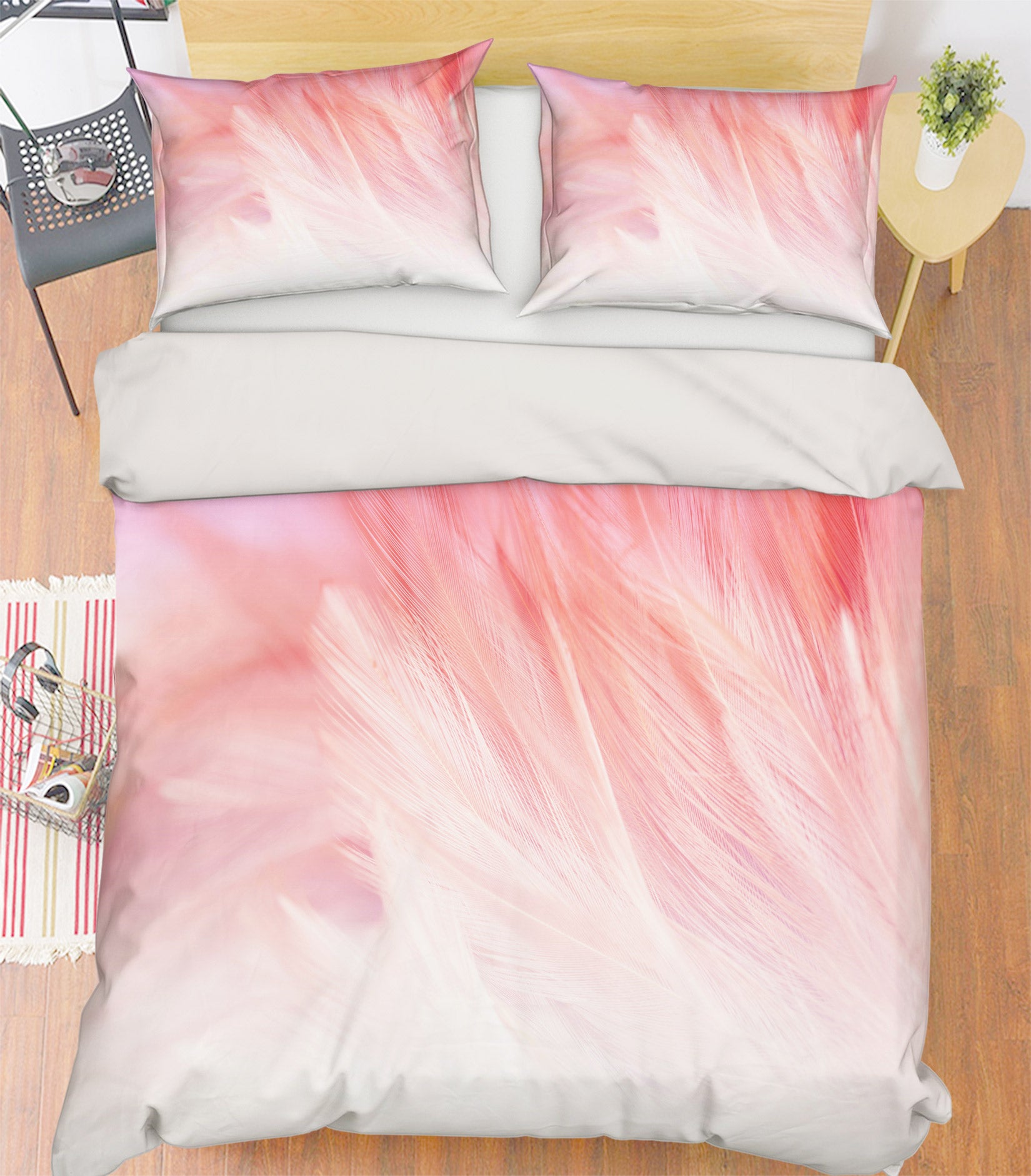 3D Light Pink Pattern 60033 Bed Pillowcases Quilt