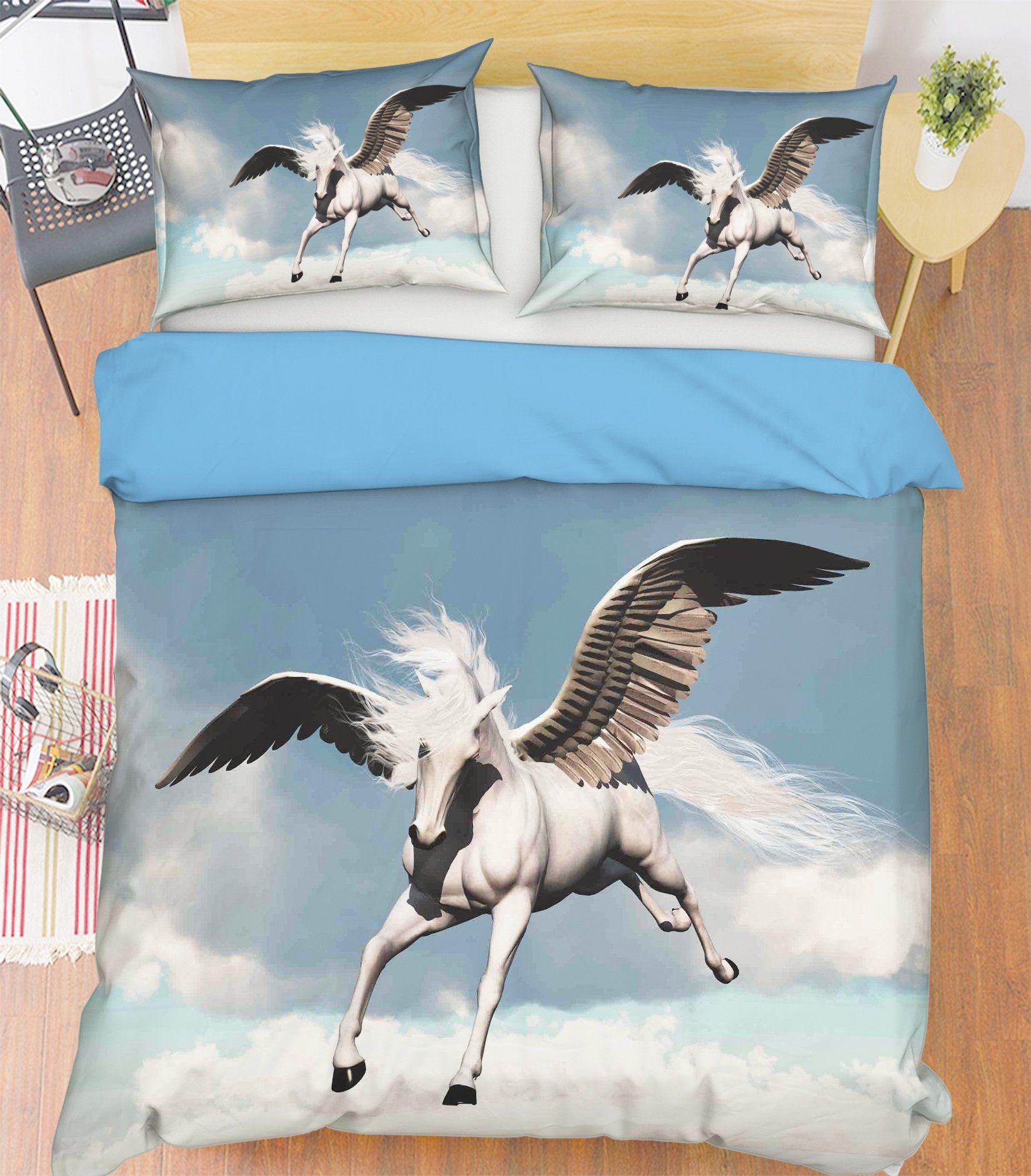 3D Flying Wings Unicorn 031 Bed Pillowcases Quilt Wallpaper AJ Wallpaper