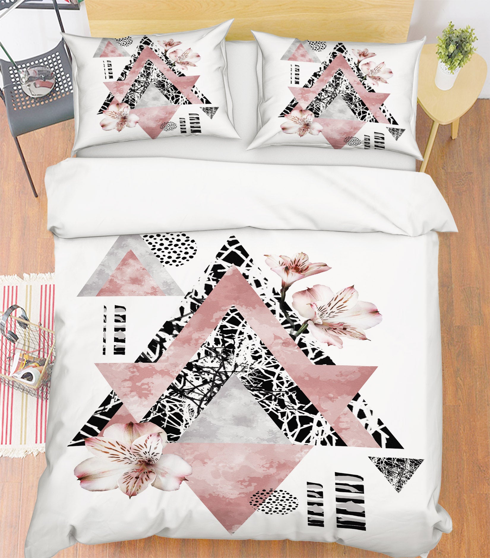 3D Triangle Pattern 15034 Bed Pillowcases Quilt