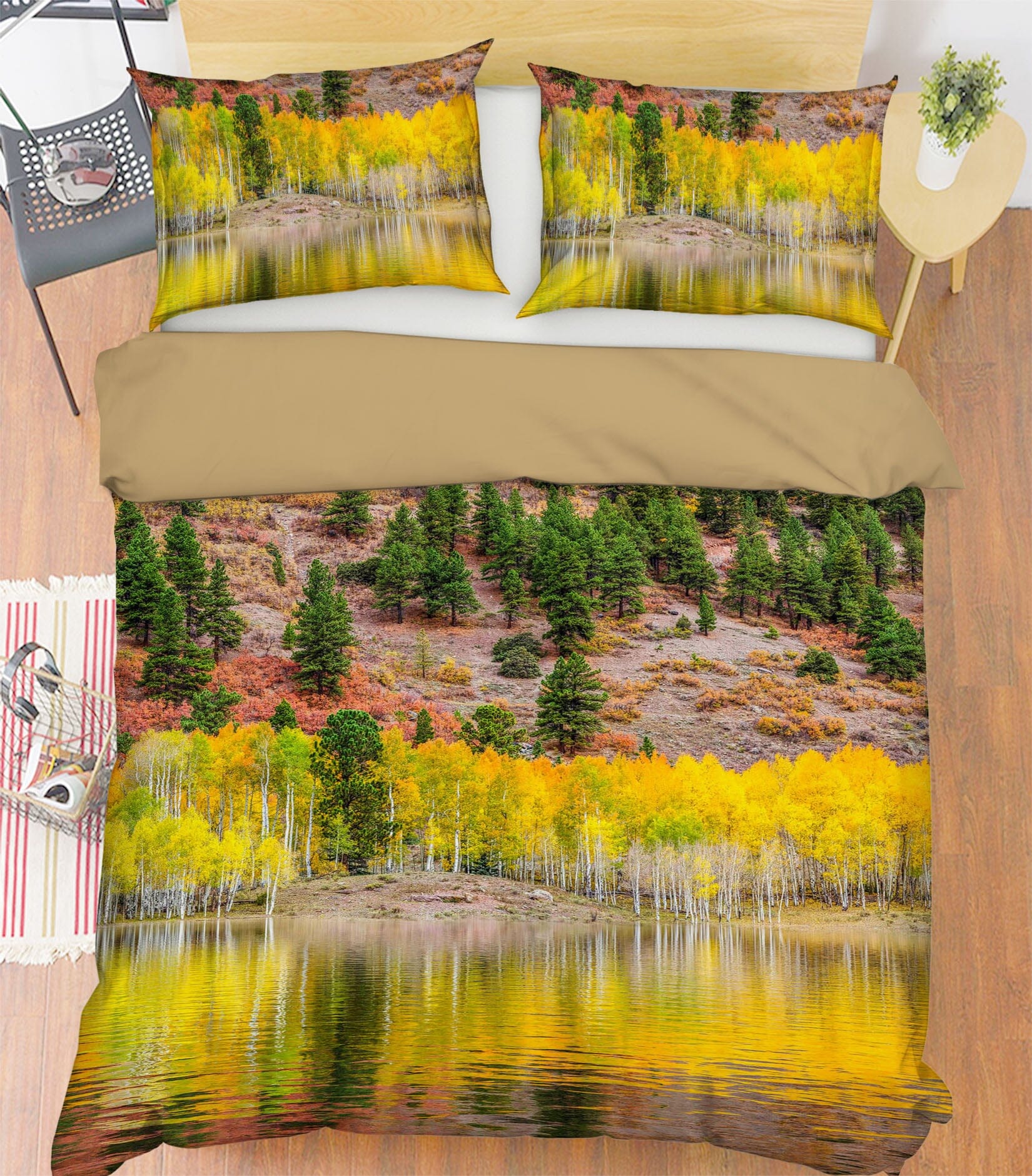 3D Yellow Forest 2018 Marco Carmassi Bedding Bed Pillowcases Quilt Quiet Covers AJ Creativity Home