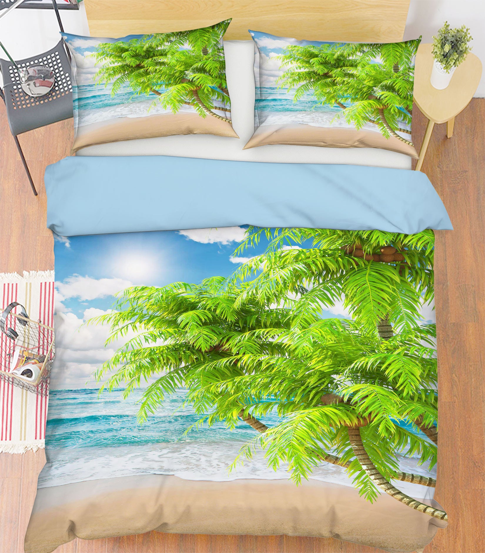 3D Seaside Tree 16109 Bed Pillowcases Quilt