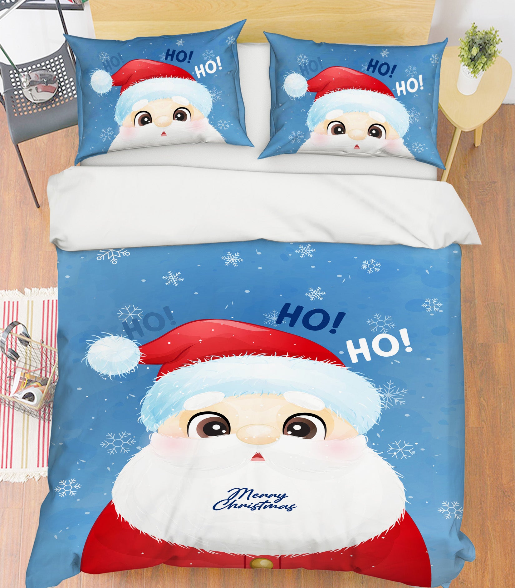 3D Santa Claus 61114 Bed Pillowcases Quilt