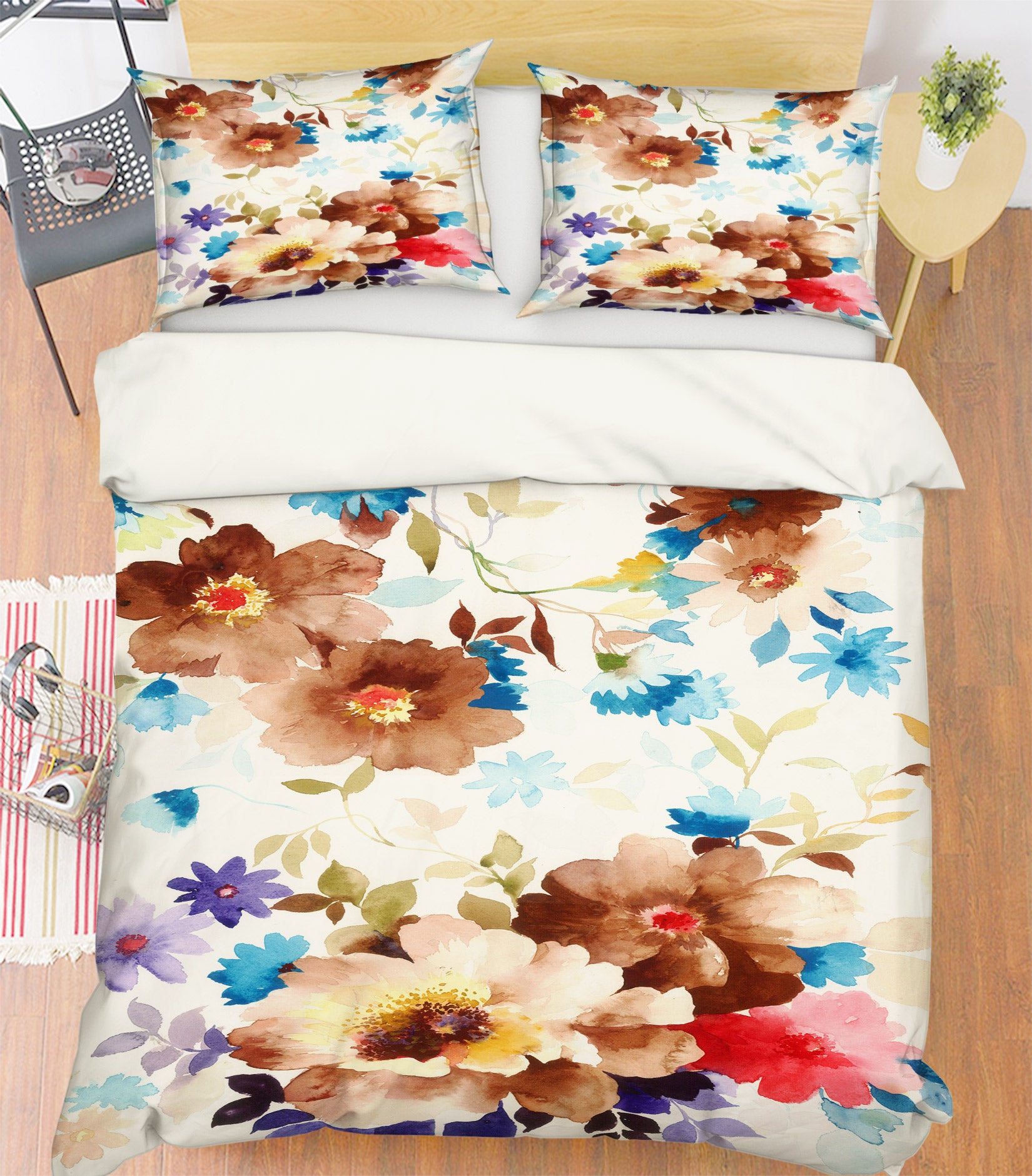 3D Flowers 16178 Bed Pillowcases Quilt