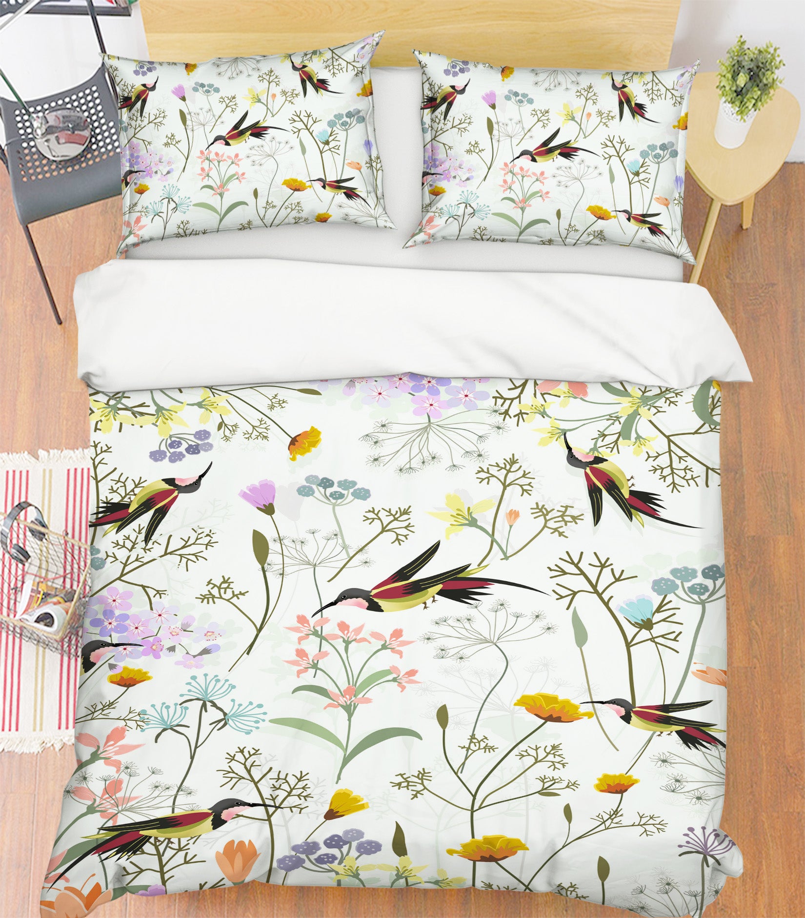 3D Flower Branch Bird 60127 Bed Pillowcases Quilt