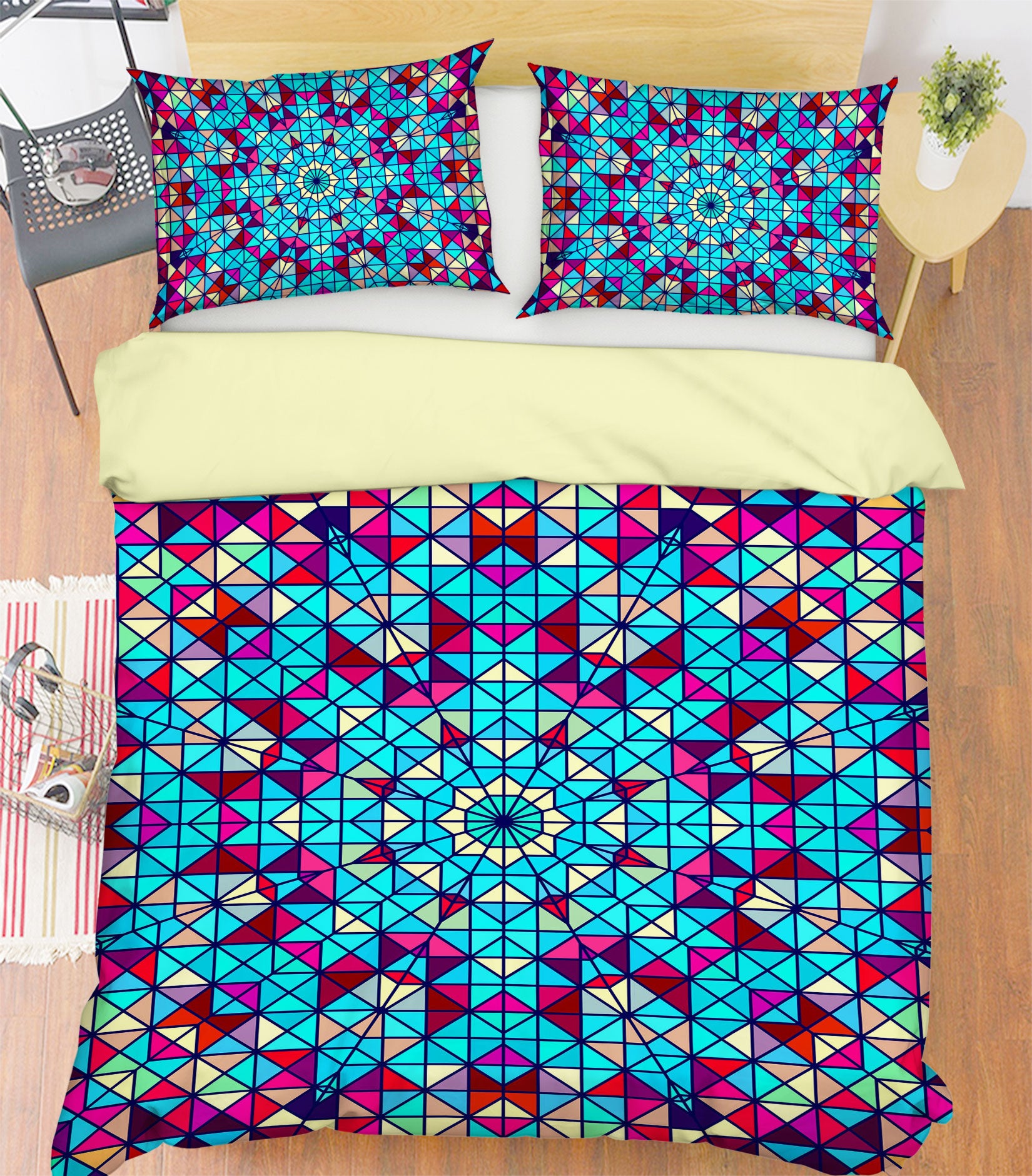 3D Blue Pattern 13180 Bed Pillowcases Quilt