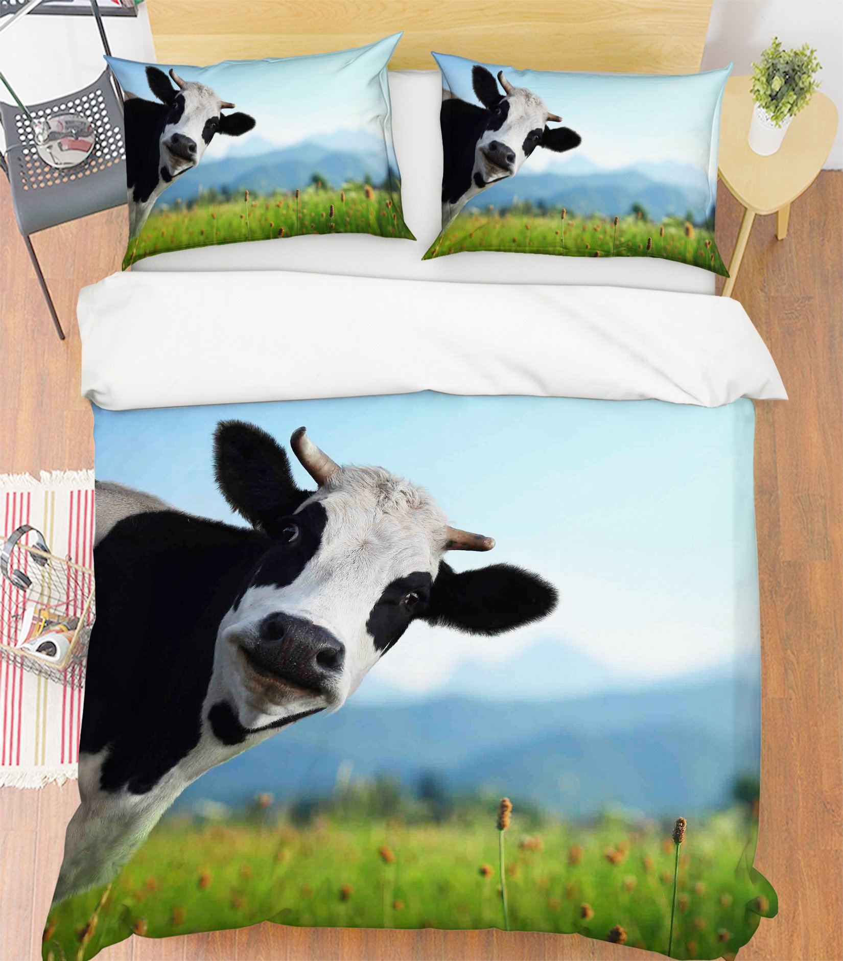3D Grassland Cow 148 Bed Pillowcases Quilt Wallpaper AJ Wallpaper