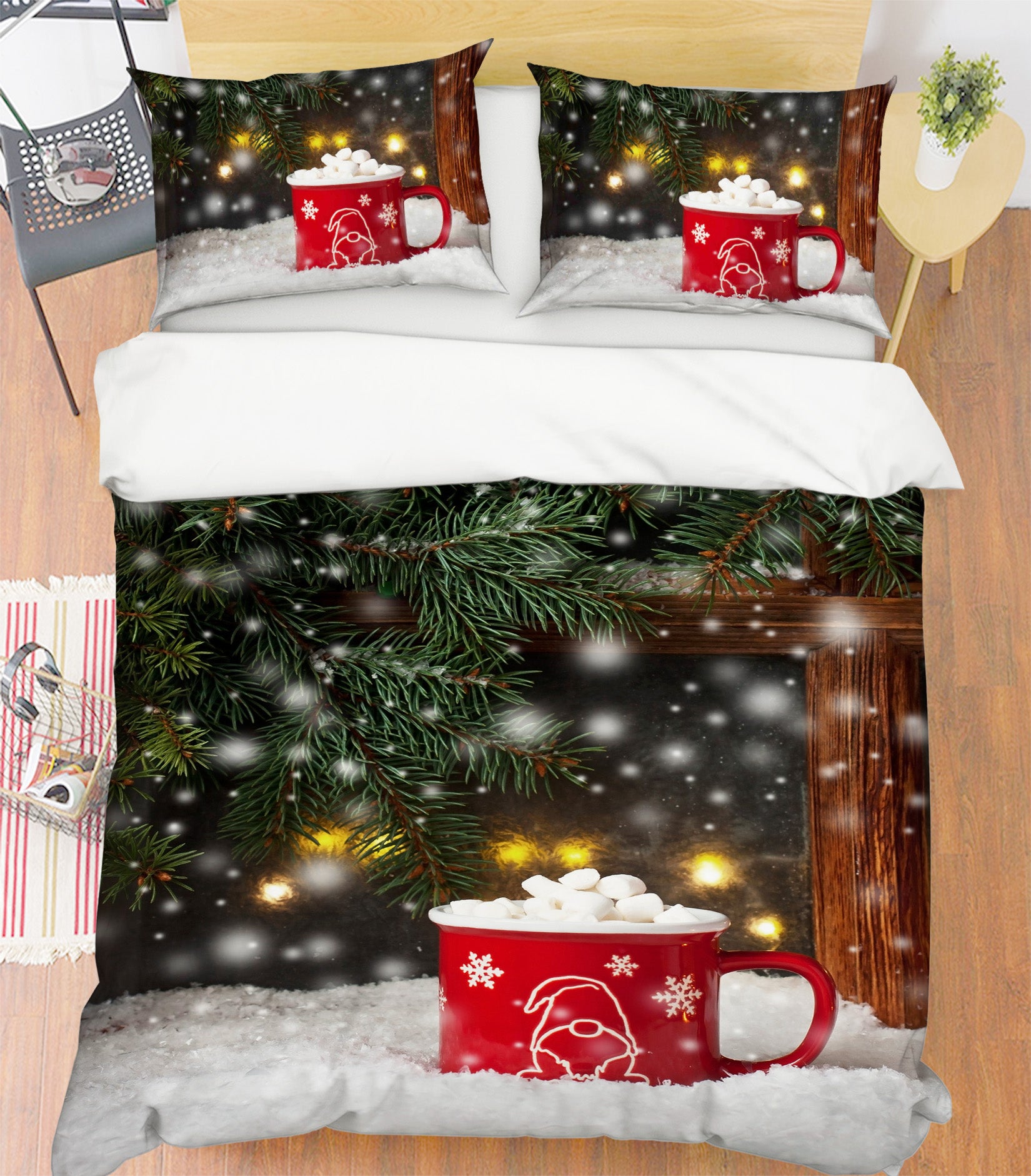 3D Snow Cup 51157 Christmas Quilt Duvet Cover Xmas Bed Pillowcases