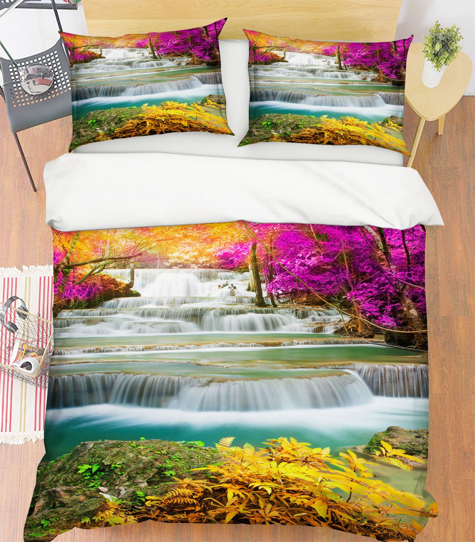 3D Stream Water 15105 Bed Pillowcases Quilt