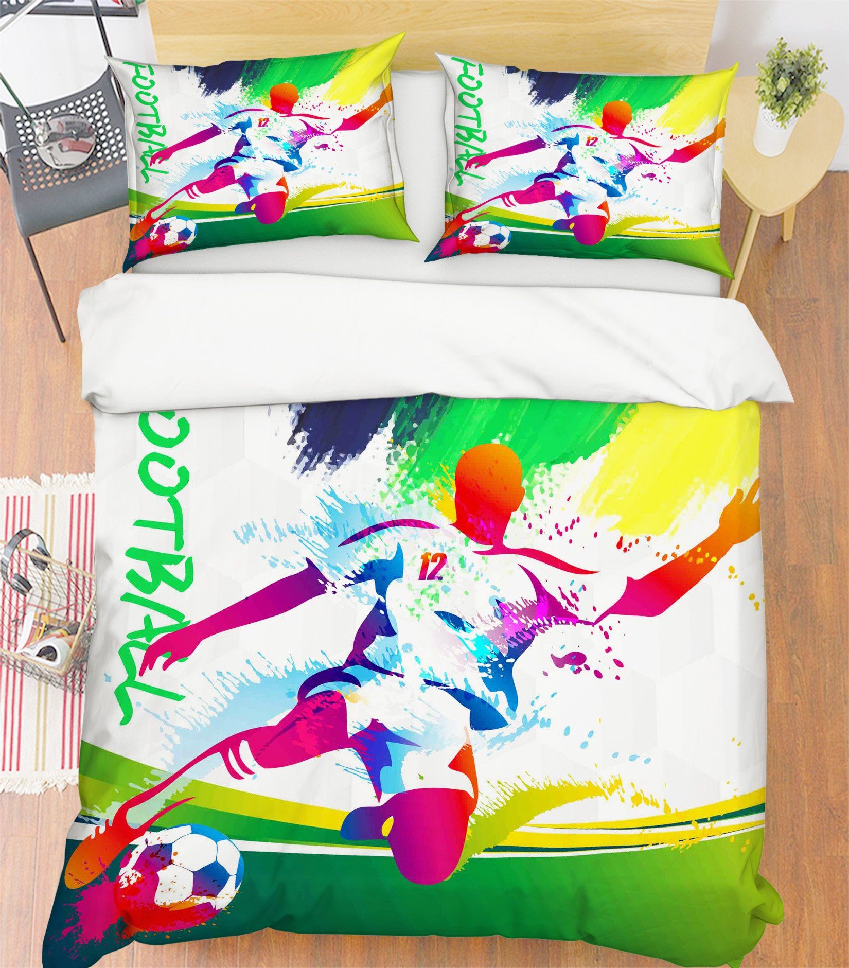 3D Play Football 136 Bed Pillowcases Quilt Wallpaper AJ Wallpaper