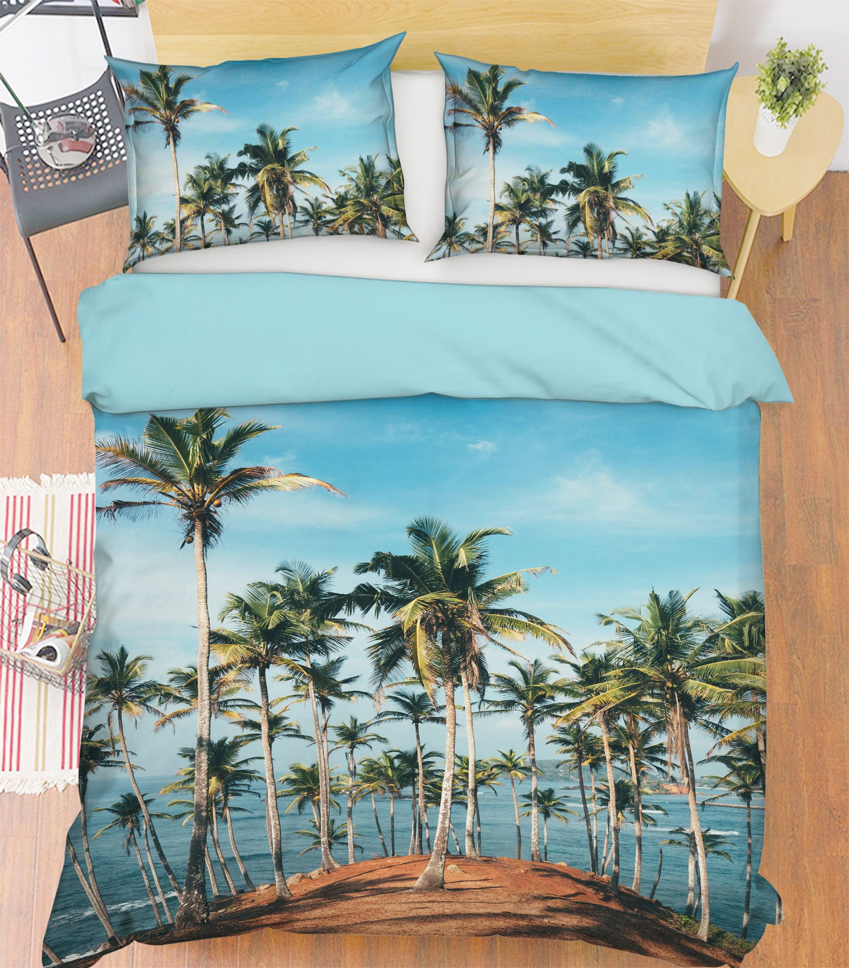3D Coconut Tree 16039 Bed Pillowcases Quilt