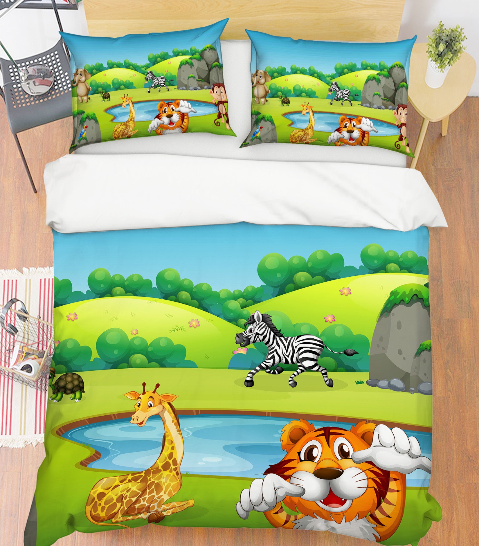 3D Zebra Lion Giraffe 19160 Bed Pillowcases Quilt