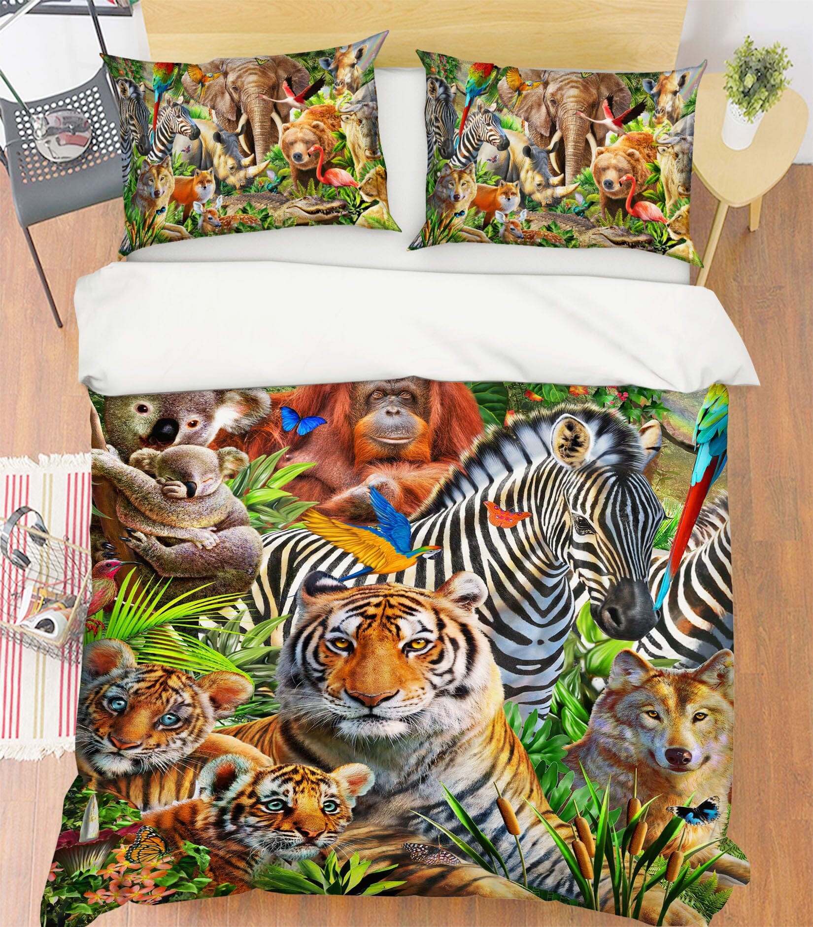 3D Animal World 2050 Adrian Chesterman Bedding Bed Pillowcases Quilt Quiet Covers AJ Creativity Home