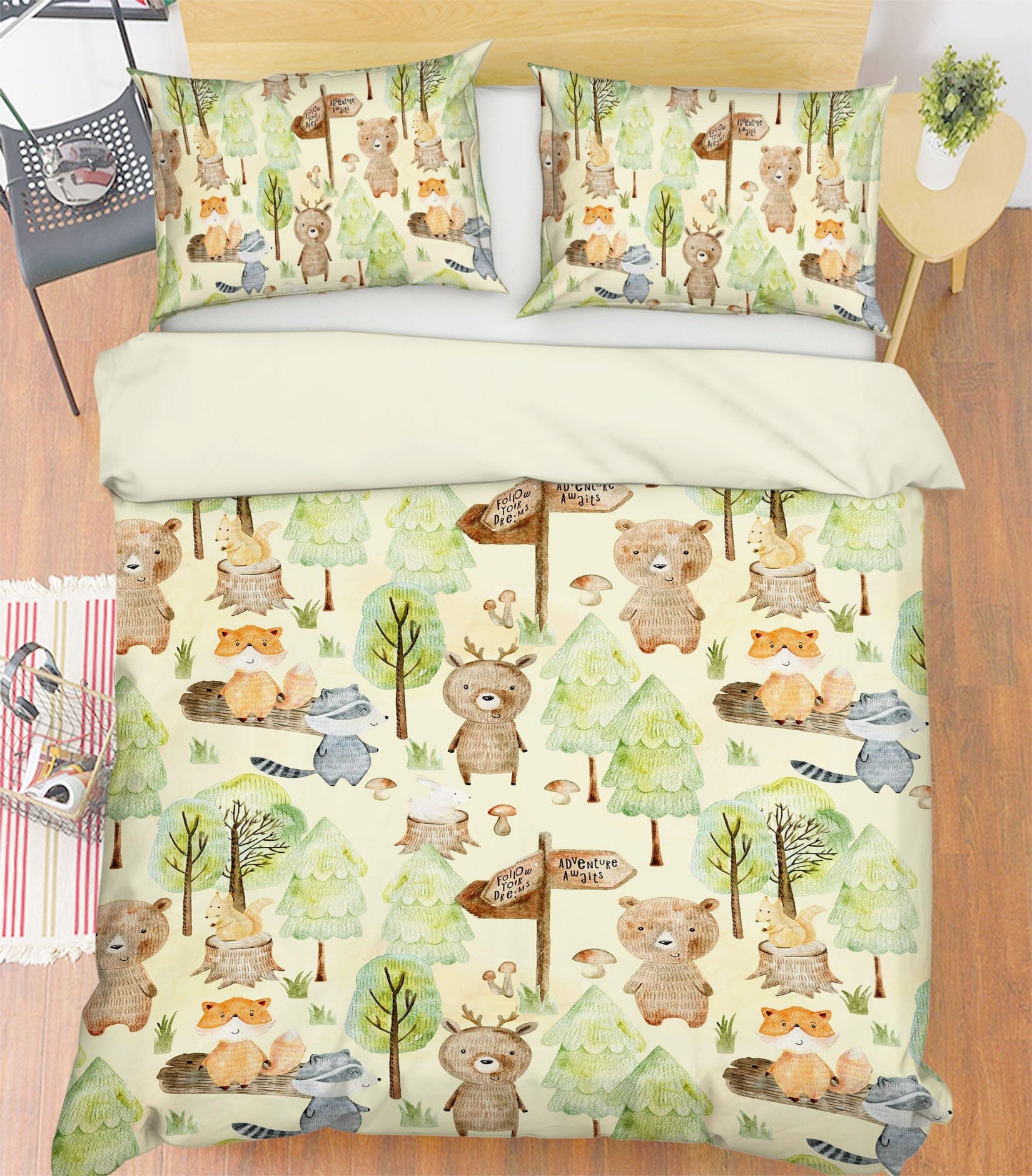 3D Fox Squirrel Tree 235 Uta Naumann Bedding Bed Pillowcases Quilt Quiet Covers AJ Creativity Home
