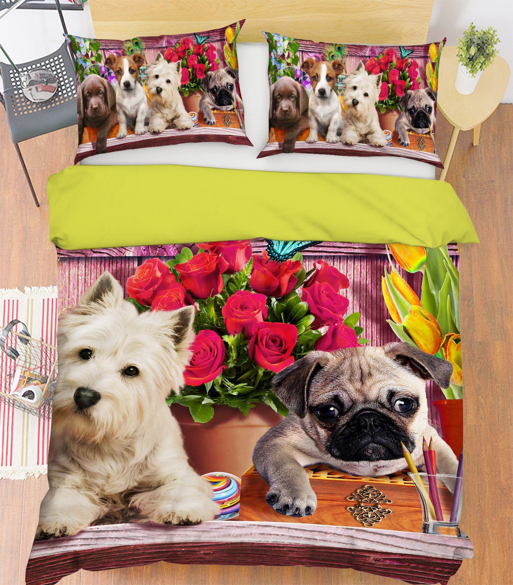 3D Cute Dog 2109 Adrian Chesterman Bedding Bed Pillowcases Quilt Quiet Covers AJ Creativity Home