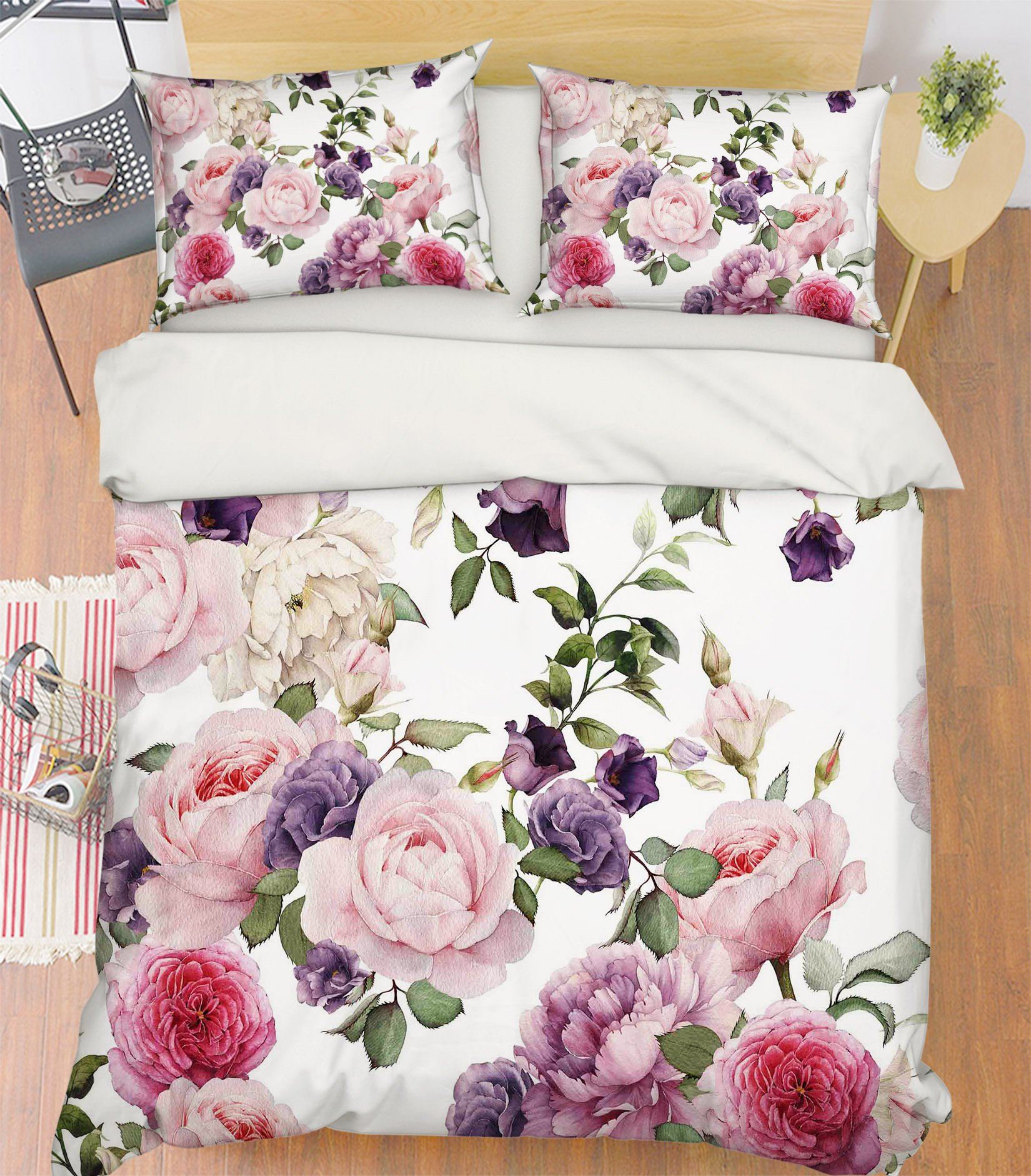 3D Camellia Flowers 195 Bed Pillowcases Quilt Wallpaper AJ Wallpaper